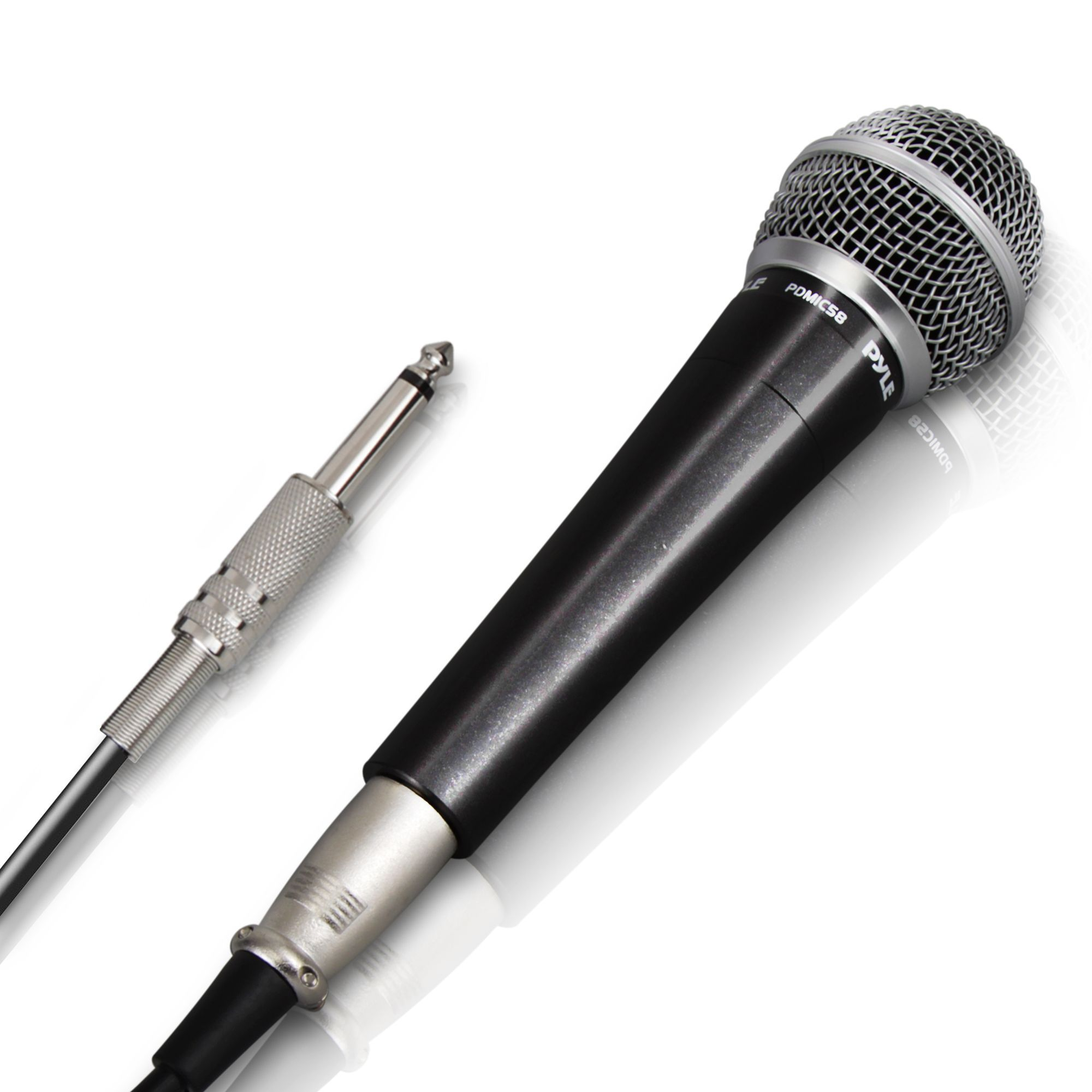 Pyle-Pro Professional Moving Coil Dynamic Cardioid Unidirectional Vocal Handheld Microphone Includes 15ft XLR Audio Cable to 1/4'' Audio Connection (PDMIC58)