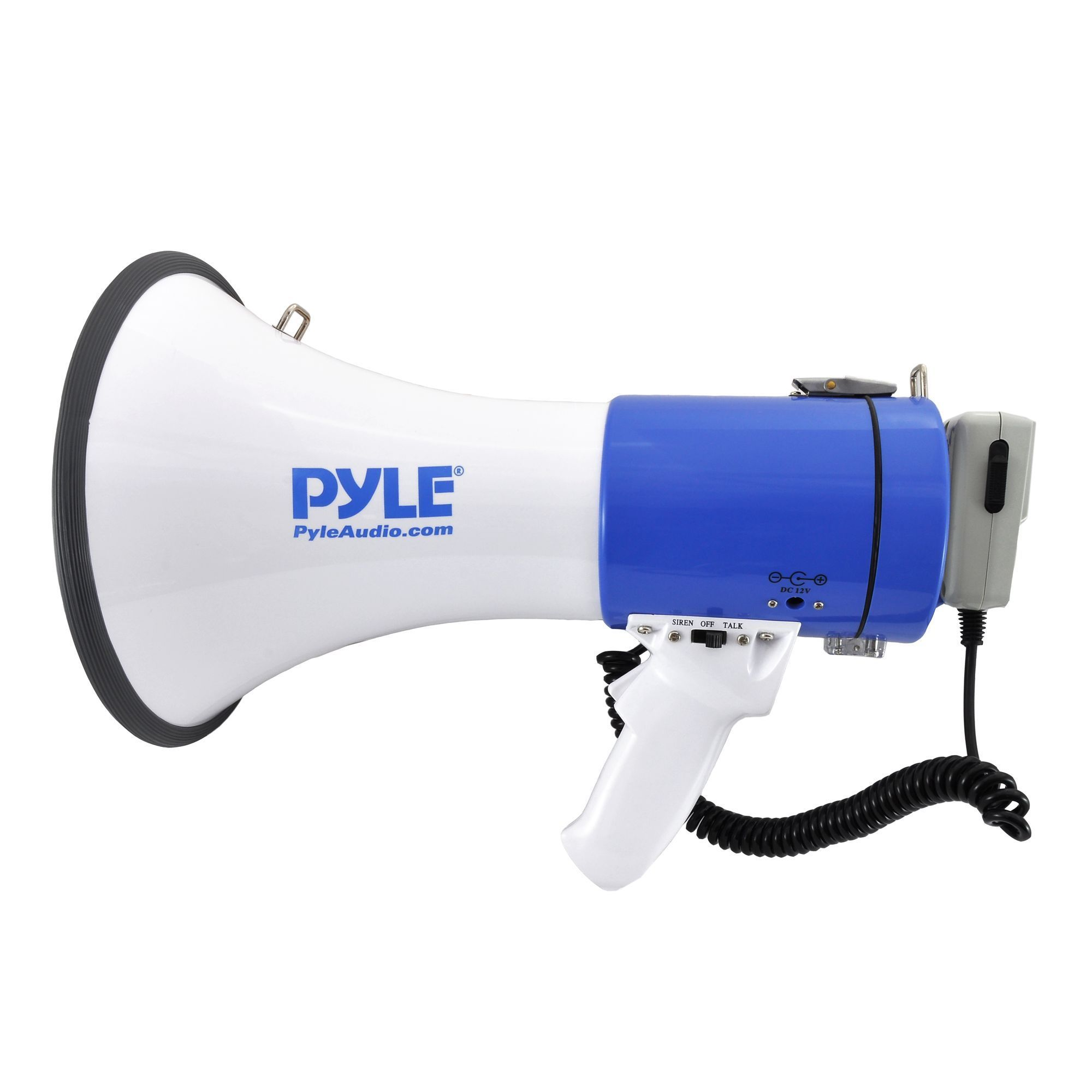 Pyle Megaphone Speaker PA Bullhorn with Built-in Siren - 50 Watts Adjustable Volume Control and 1200 Yard Range - Ideal for Football, Baseball, Basketball Cheerleading Fans & Coaches or for Safety Drills (PMP50)