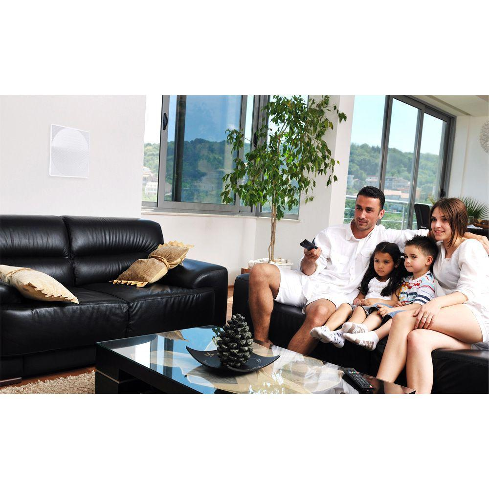 8.0” Ceiling Wall Mount Speakers - Pair of 2-Way Full Range Sound Stereo Speaker Audio System Flush Design w/ Electronic Crossover Network 40Hz-20kHz Frequency Response & 250 Watts Peak - Pyle PDIC35