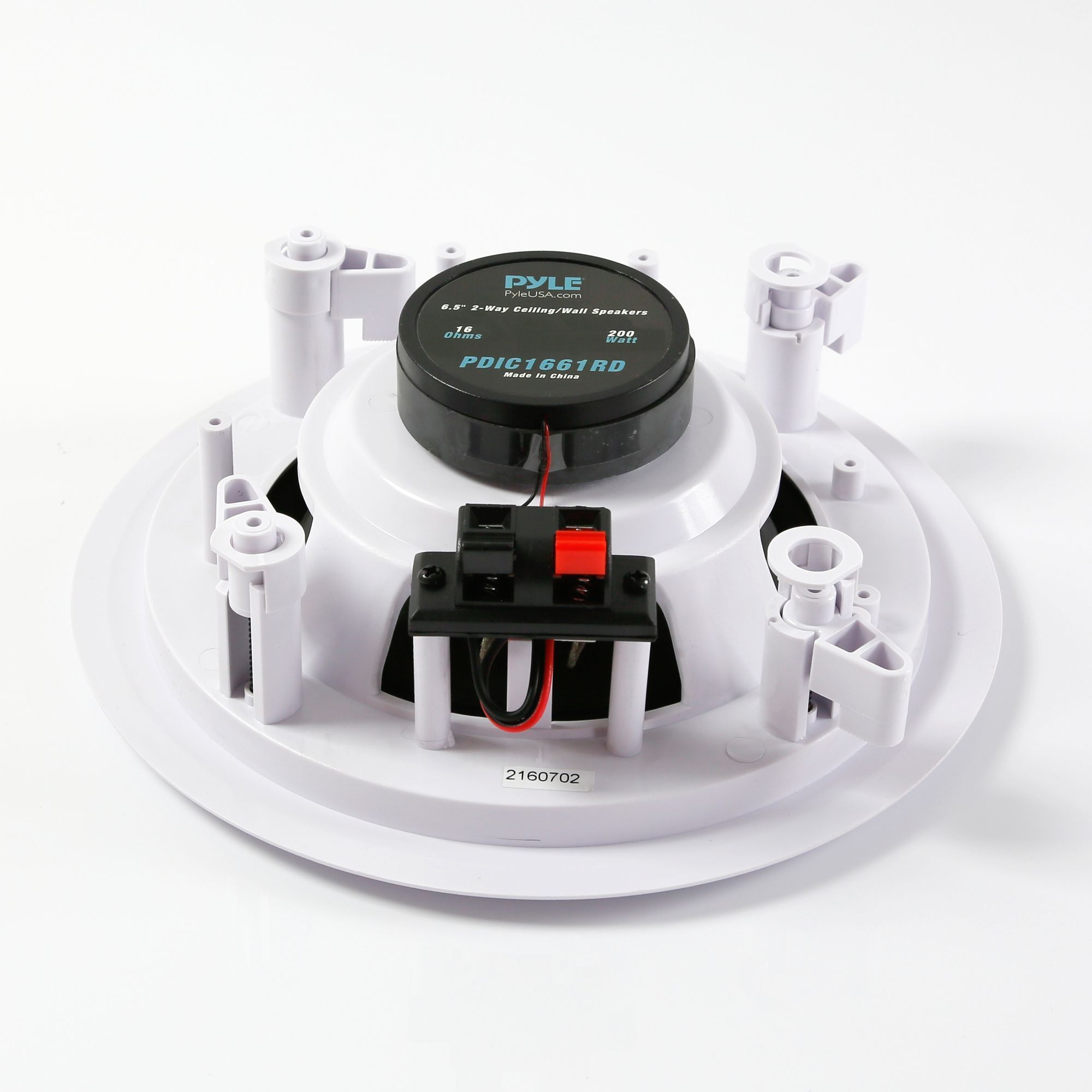 Pyle Pair 6.5” Flush Mount In-wall In-ceiling 2-Way Home Speaker System Spring Loaded Quick Connections Dual Polypropylene Cone Polymer Tweeter Stereo Sound 200 Watts (PDIC1661RD)