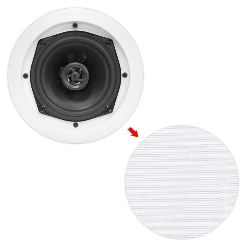 8” Ceiling Wall Mount Speakers - Pair of 2-Way Midbass Woofer Speaker 1'' Polymer Dome Tweeter Flush Design w/ 80Hz - 20kHz Frequency Response & 150 Watts Peak Easy Installation - Pyle PDIC51RDBK
