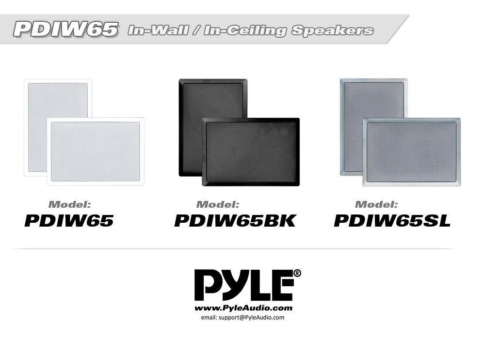 Pyle Pair of 6.5'' 2-Way Stereo Speakers, In Wall/Ceiling Mount, (PDIW65)