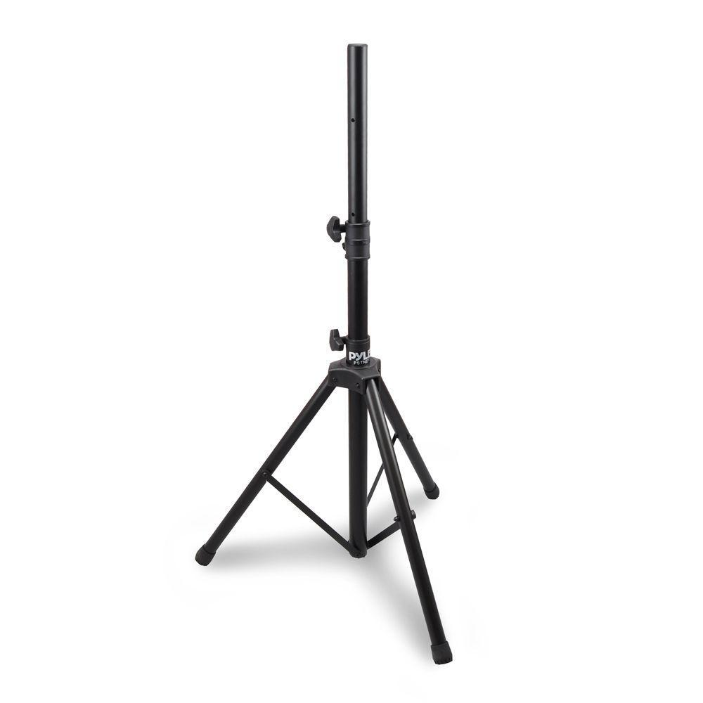 Universal Speaker Stand Mount Holder - Heavy Duty Rubber Capped Tripod w/ Adjustable Height from 59.1” to 82.7” Locking Safety PIN & 35mm Compatible Insert On-Stage or In-Studio Use - Pyle PSTND1