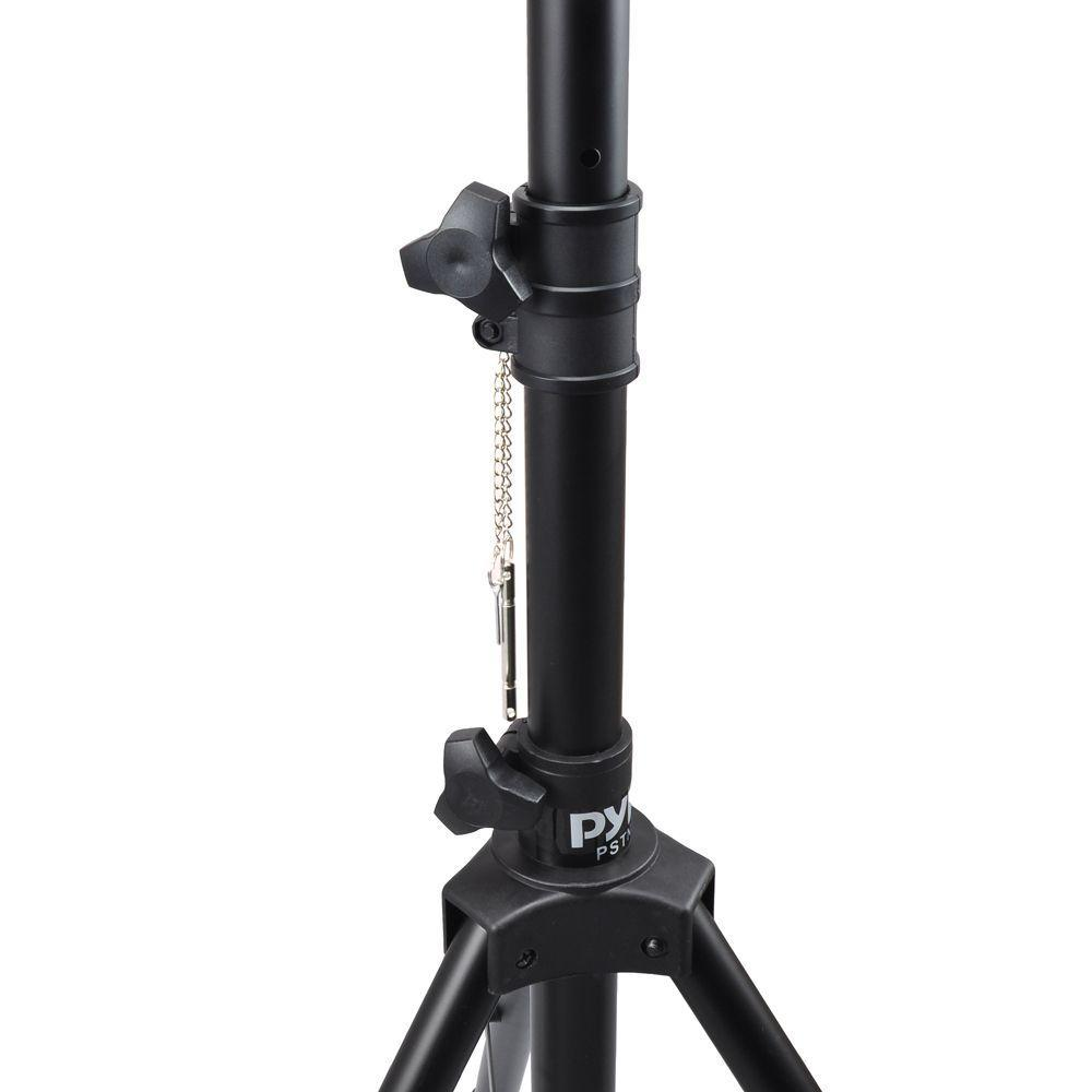 Universal Speaker Stand Mount Holder - Heavy Duty Rubber Capped Tripod w/ Adjustable Height from 59.1” to 82.7” Locking Safety PIN & 35mm Compatible Insert On-Stage or In-Studio Use - Pyle PSTND1