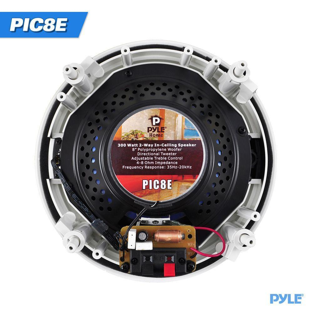 Pyle 8’’ High Performance In-Wall / In-Ceiling Speakers, Dual 2-Way Stereo Speaker System (300 Watt) (Pair) (PIC8E)