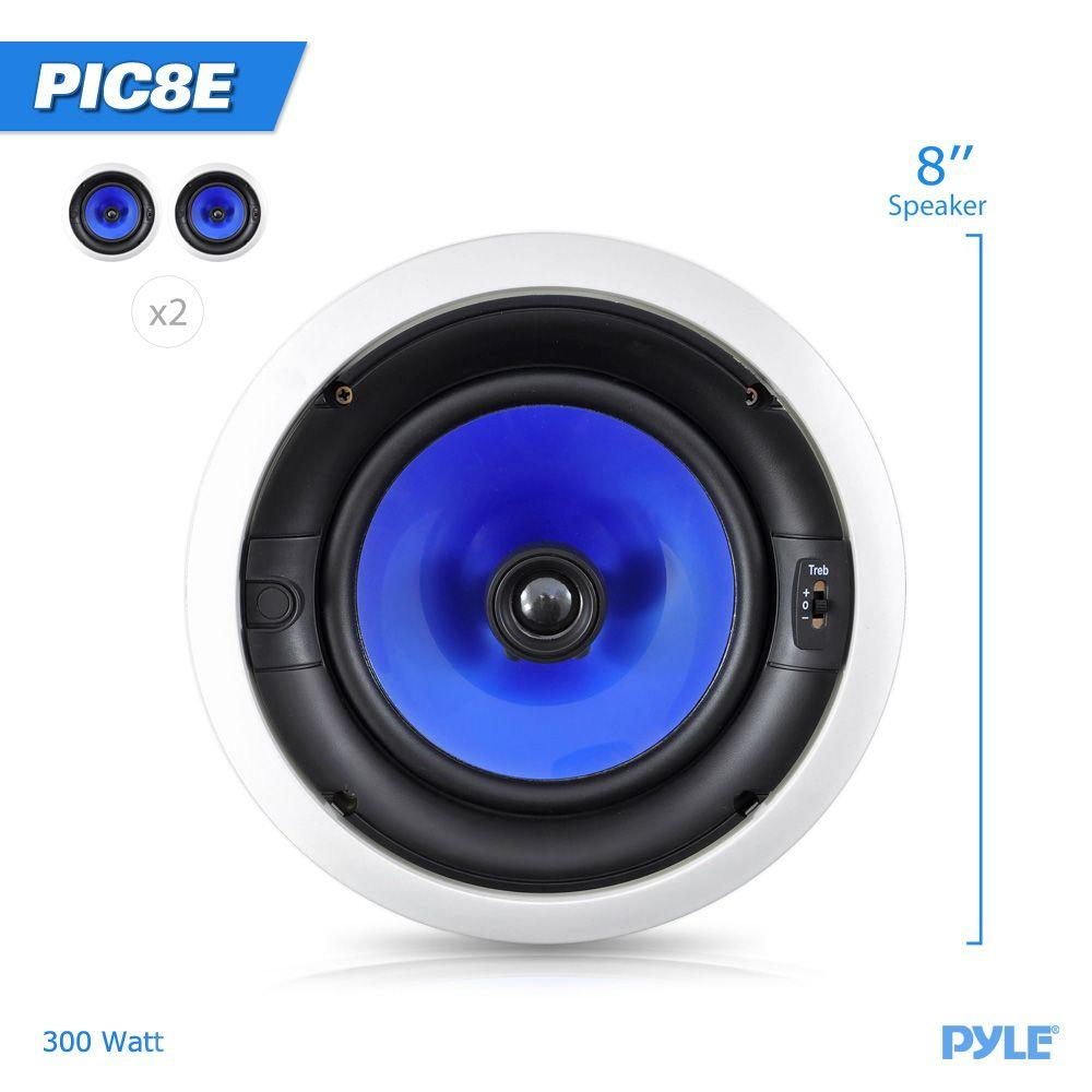 Pyle 8’’ High Performance In-Wall / In-Ceiling Speakers, Dual 2-Way Stereo Speaker System (300 Watt) (Pair) (PIC8E)