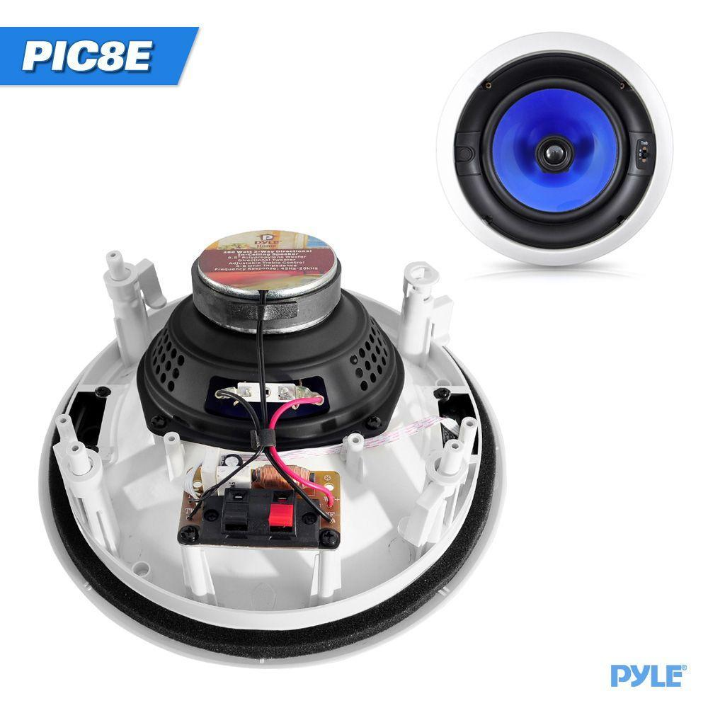 Pyle 8’’ High Performance In-Wall / In-Ceiling Speakers, Dual 2-Way Stereo Speaker System (300 Watt) (Pair) (PIC8E)