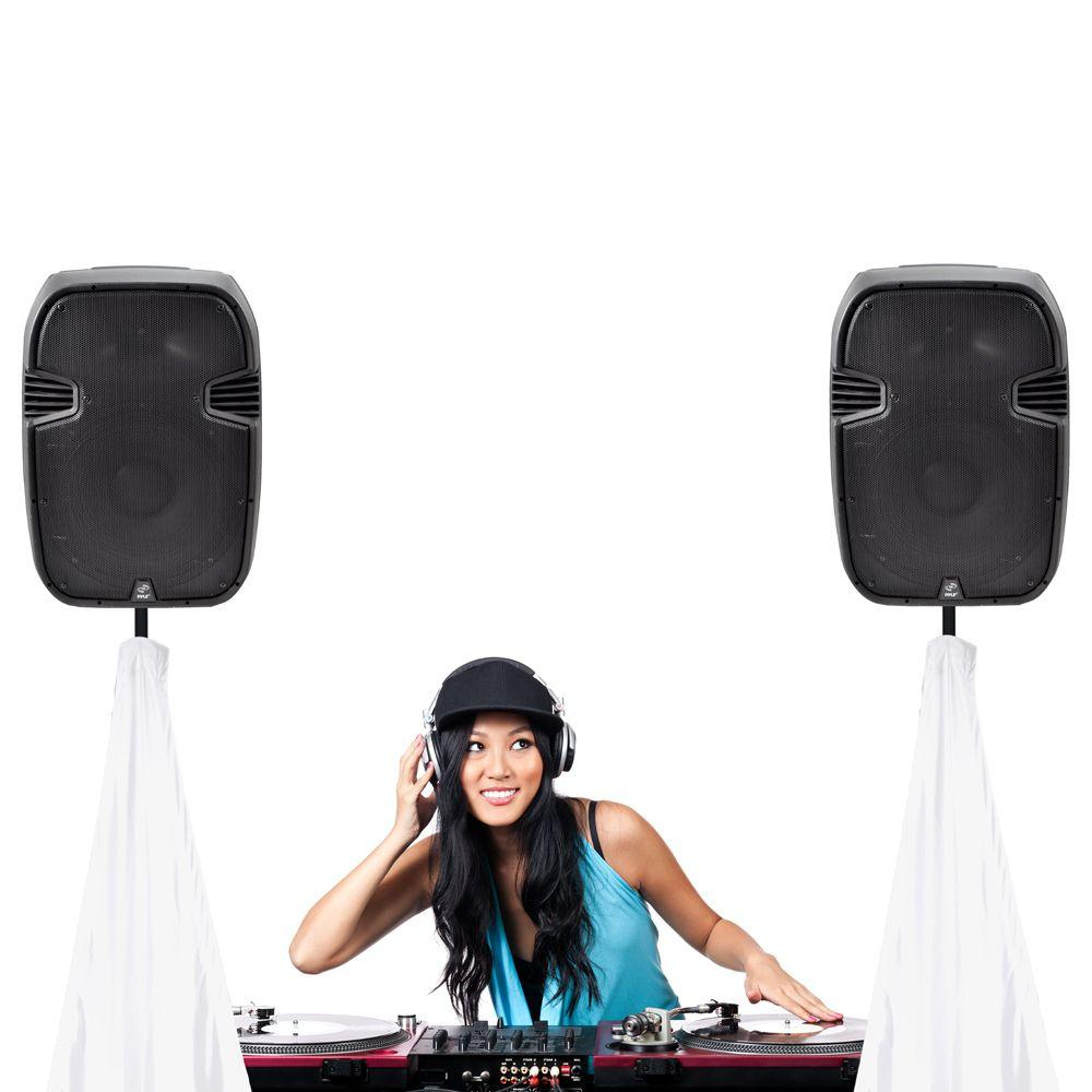 Pyle PSCRIMW2 DJ Speaker / Light Stand Scrim, Universal Compatibility & Mountable, for Tripod Stands, 2 Sided (White)