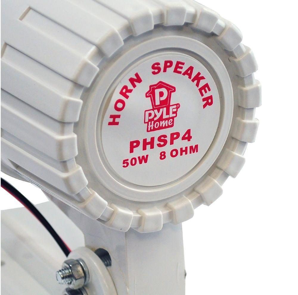 Indoor / Outdoor PA Horn Speaker - 6” Portable PA Speaker with 8 Ohms Impedance & 50 Watts Peak Power - Mounting Bracket & Hardware Included - Pyle PHSP4