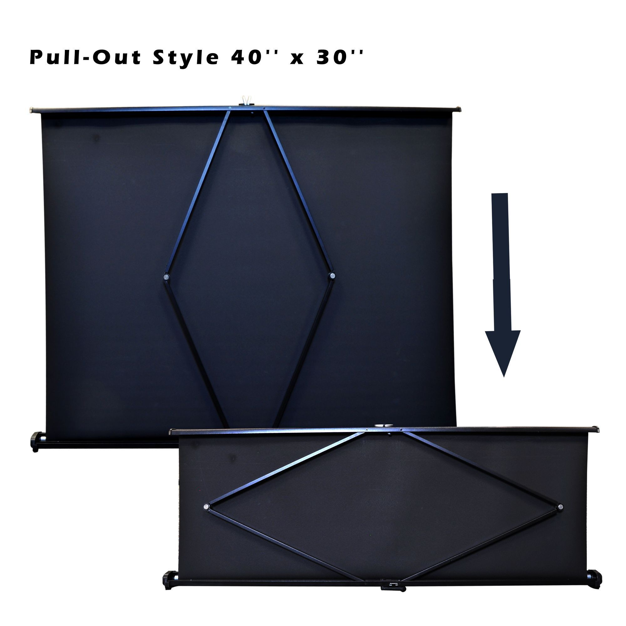 50" Inch Portable Projector Screen - Portable Floor Standing Fold-Out Roll-Up Tripod Manual, Mobile Movie Screen, Home Theater Cinema Wedding Party Office Presentation, Quick Assembly - PRJTP53
