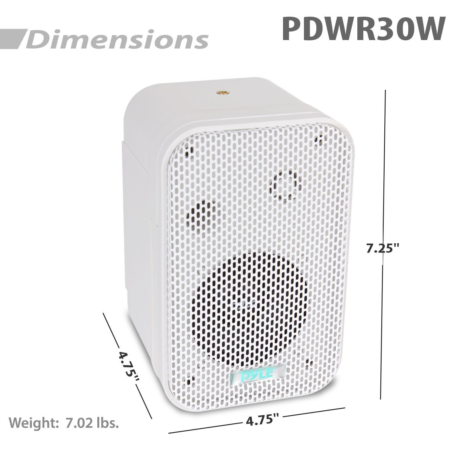 Dual Waterproof Outdoor Speaker System - 3.5 Inch Pair of Weatherproof Wall / Ceiling Mounted Speakers w/ Heavy Duty Grill, Universal Mount - For Use in the Pool, Patio, Indoor - Pyle PDWR30W (White)