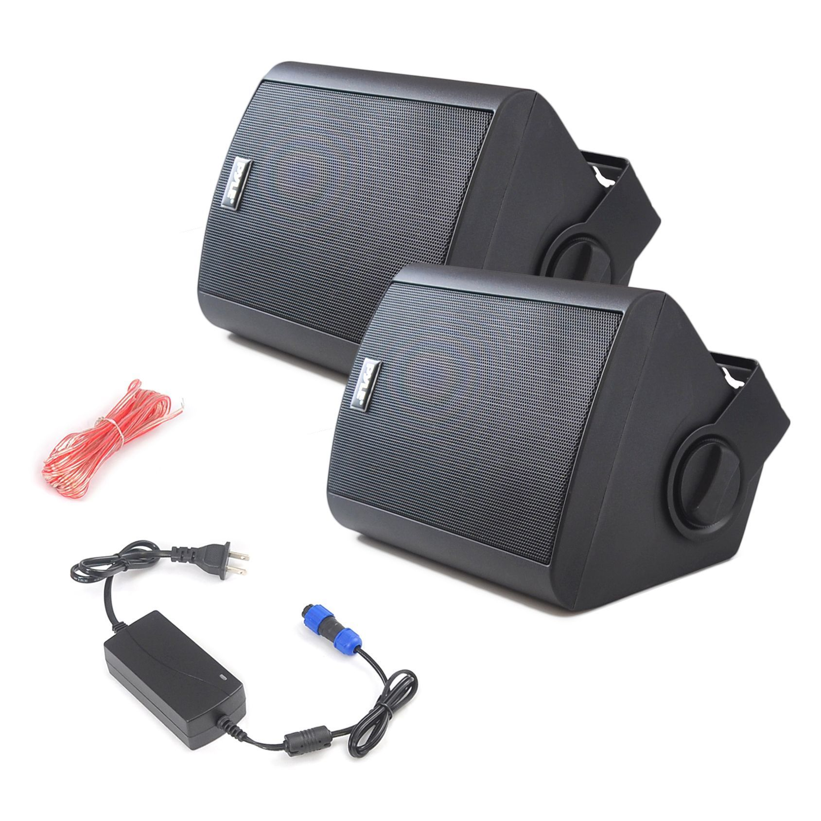 Pyle Pair of Wall Mount Waterproof & Bluetooth 6.5'' Indoor/Outdoor Speaker System, with Loud Volume and Bass. (Pair, Black. PDWR62BTBK)