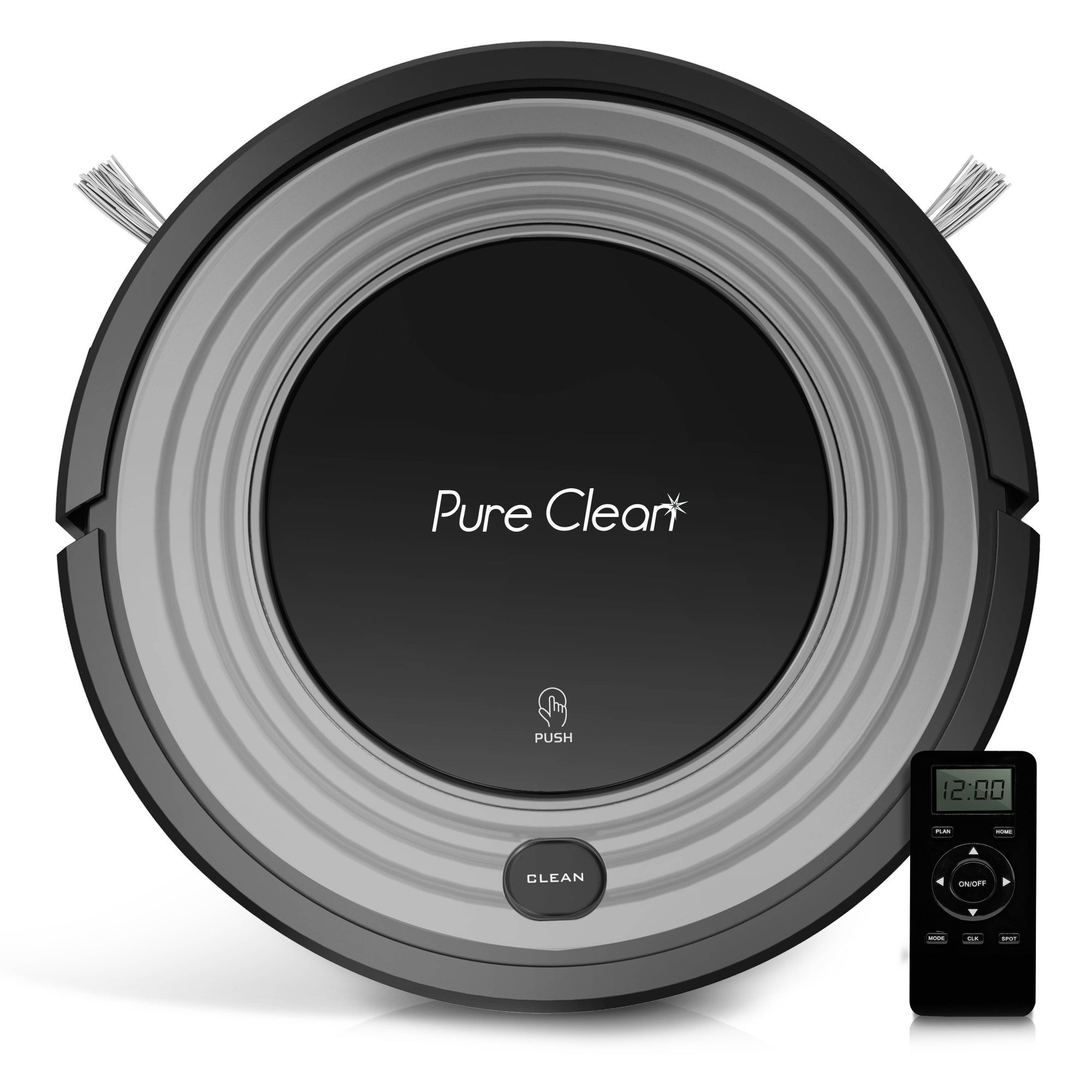 Automatic Programmable Robot Vacuum Cleaner - Robotic Auto Home Cleaning for Clean Carpet Hardwood Floor w/ Self Activation and Charge Dock - HEPA Pet Hair & Allergies Friendly - PureClean PUCRC96B