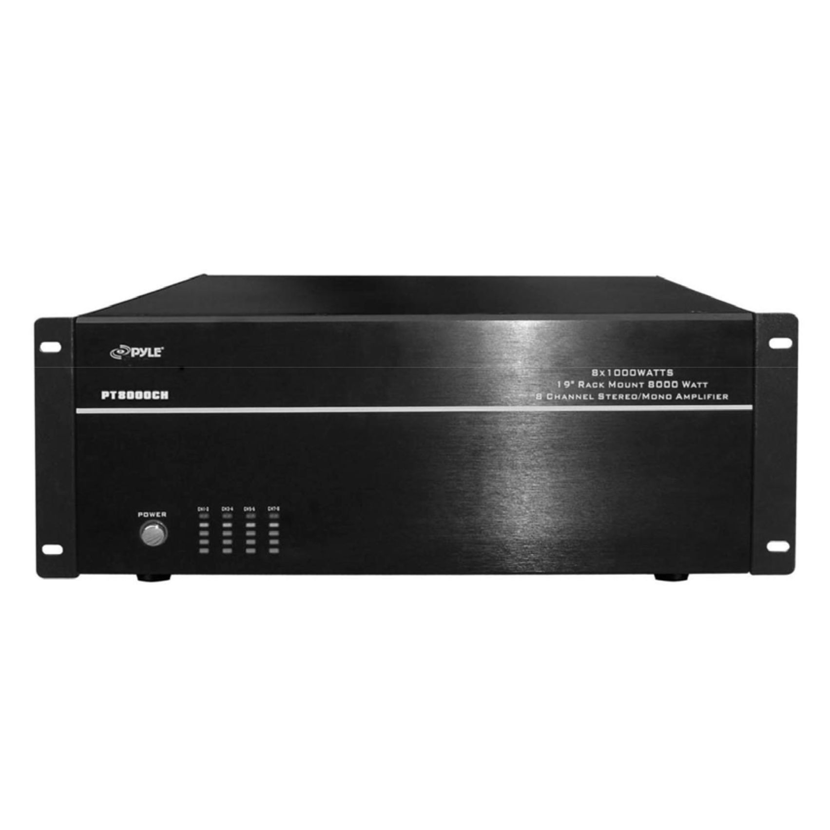 Pyle 8-Channel Home Theater Amplifier Rack Mount Amp, Black, 8000 Watt (PT8000CH)