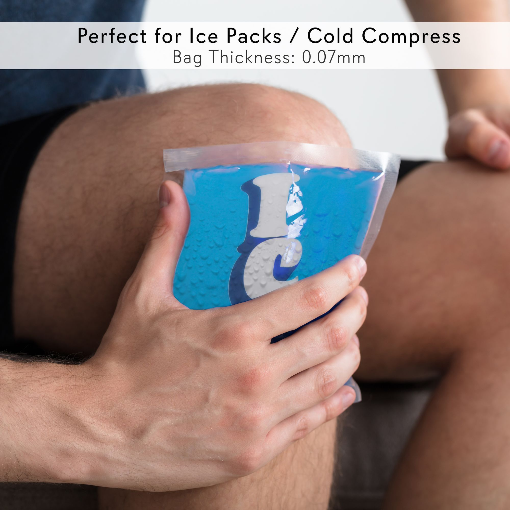 20pcs Ice Bag Cooler Pouches - Reusable and Resealable w/ Ziplock Seals, Holds up to 9lbs Ice Cubes or Food, Used as Cold or Hot Compress - NutriChef PKICPAK5