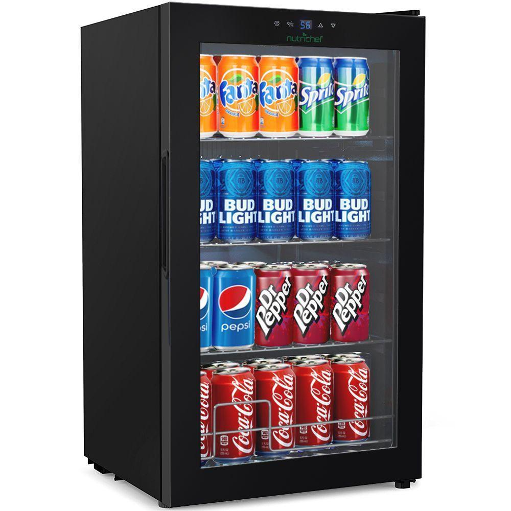 NutriChef Compact Beverage Fridge Cooler Wine Bottle & Can Beverage Chilling Refrigerator (PKTEBC70)