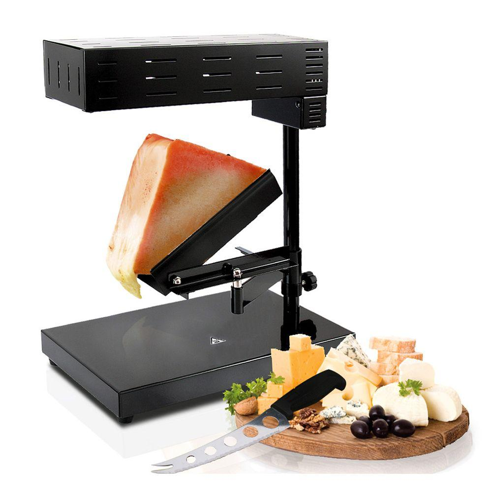 Electric Raclette Cheese Melter Machine - Table Top Stainless Steel Cheese Grill Melting Warmer Heater, Makes Swiss Style Cheese Sauce to Top on Potatoes, Burger, Nacho, Pasta - NutriChef PKCHMT18