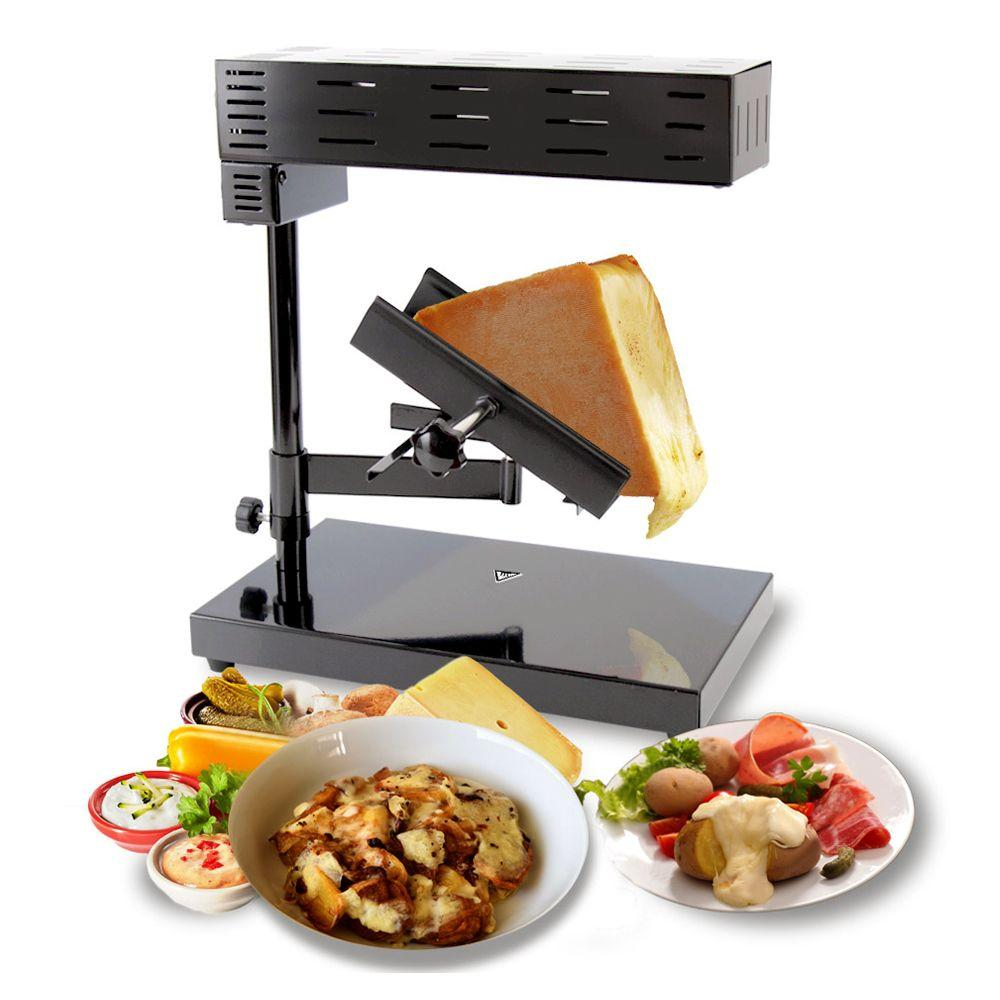 Electric Raclette Cheese Melter Machine - Table Top Stainless Steel Cheese Grill Melting Warmer Heater, Makes Swiss Style Cheese Sauce to Top on Potatoes, Burger, Nacho, Pasta - NutriChef PKCHMT18