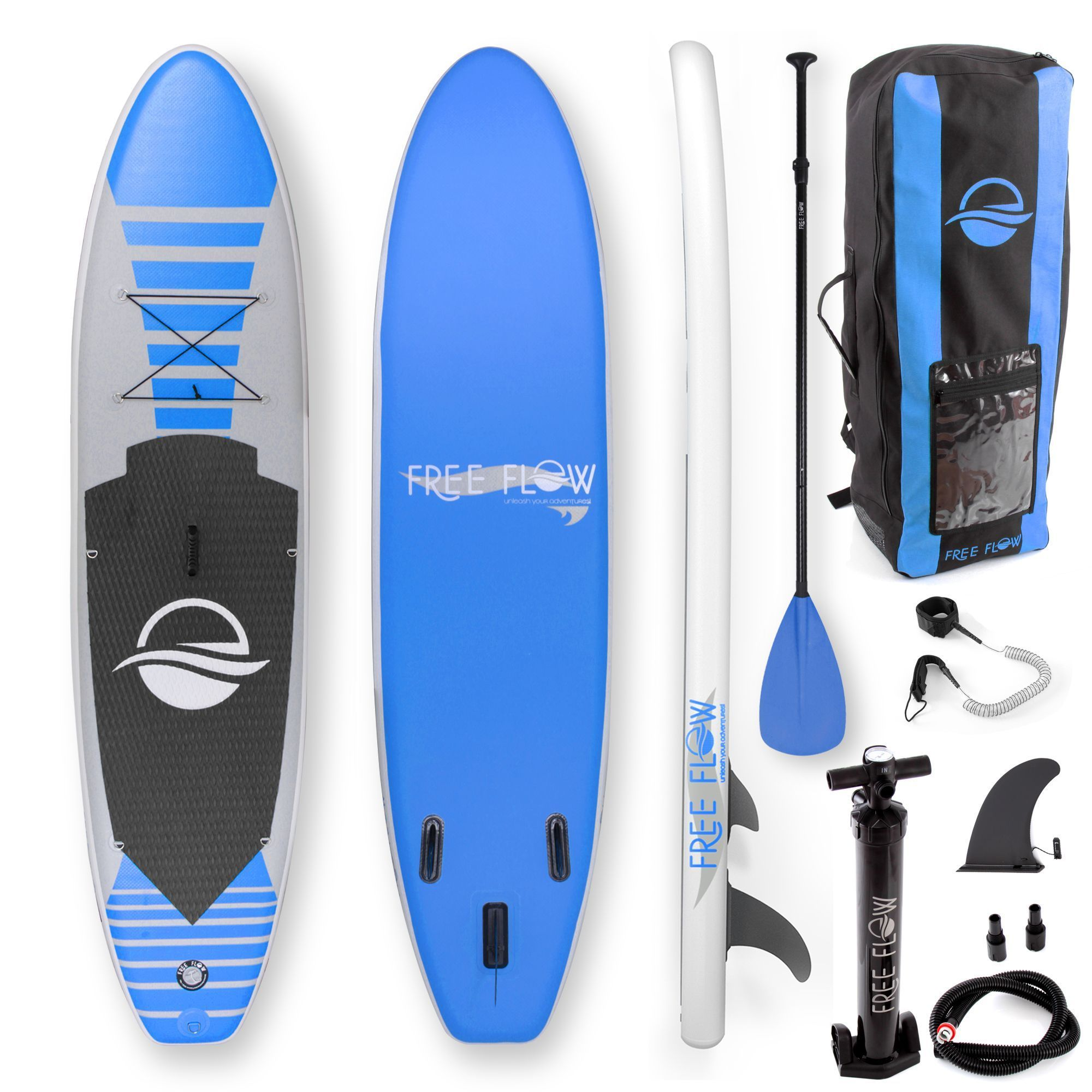 SereneLife Premium Inflatable Stand Up Paddle Board (6 Inches Thick) with SUP Accessories & Carry Bag | Wide Stance, Bottom Fin for Paddling, Surf Control, Non-Slip Deck | Youth & Adult Standing Boat