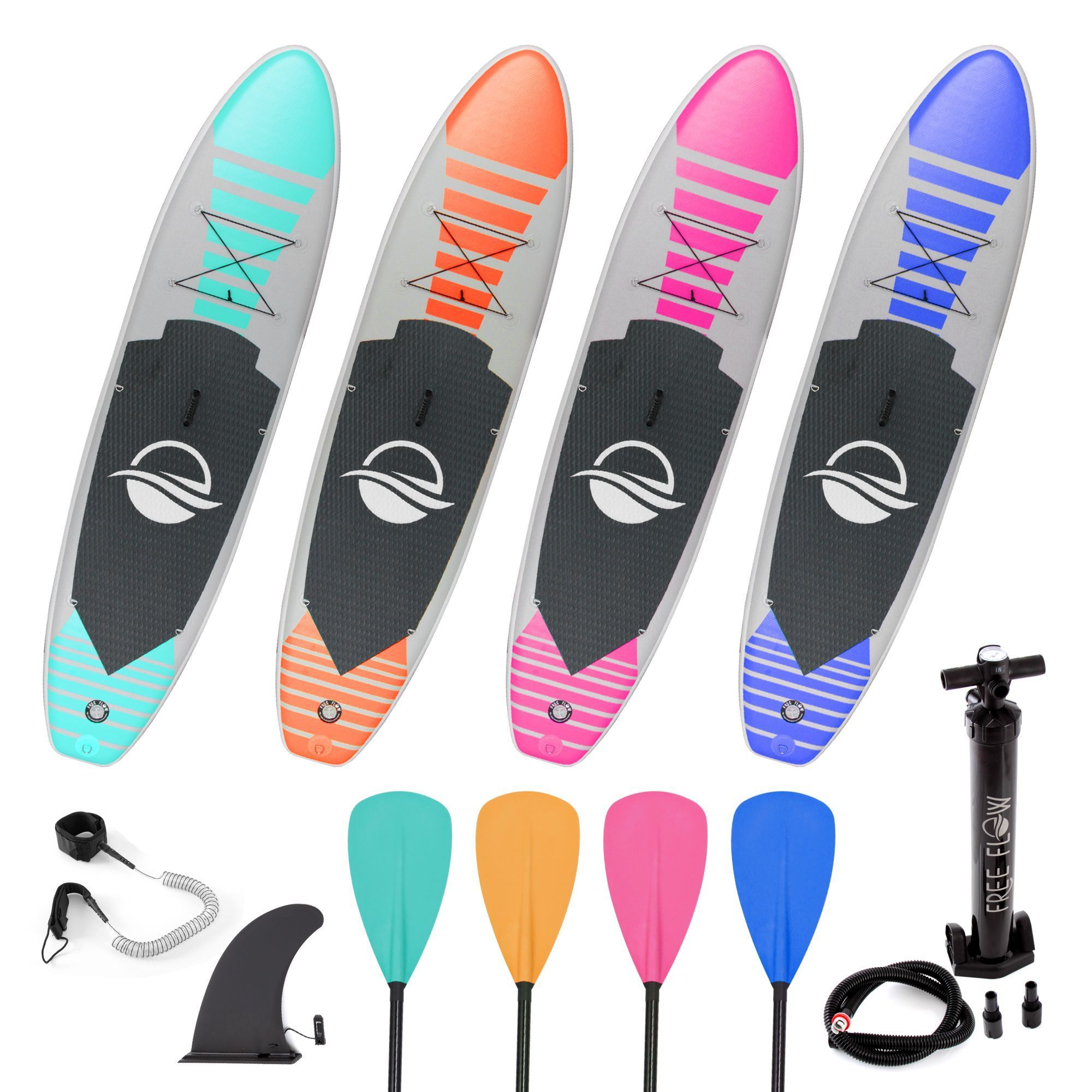 SereneLife Premium Inflatable Stand Up Paddle Board (6 Inches Thick) with SUP Accessories & Carry Bag | Wide Stance, Bottom Fin for Paddling, Surf Control, Non-Slip Deck | Youth & Adult Standing Boat