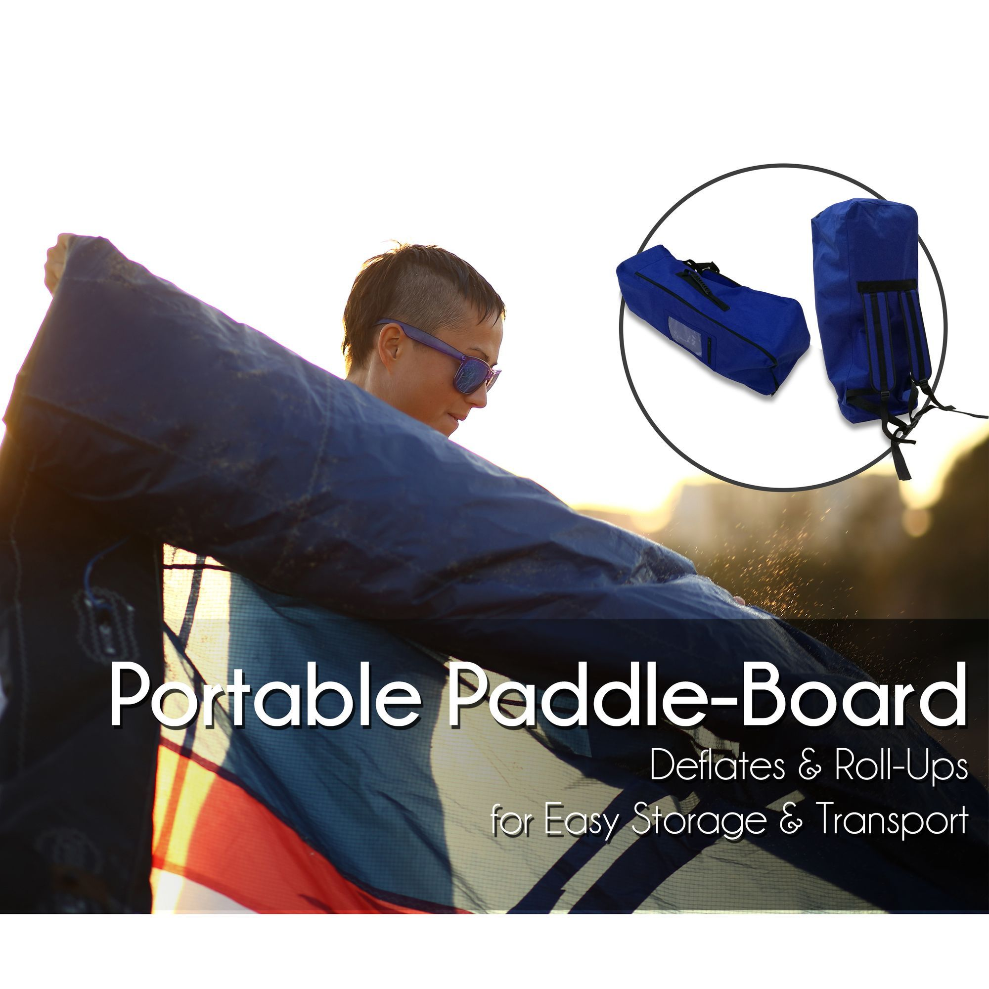 SereneLife Inflatable Stand Up Paddle Board (6 Inches Thick) Universal SUP Wide Stance w/ Bottom Fin for Paddling and Surf Control | Non-Slip Deck | Youth and Adult