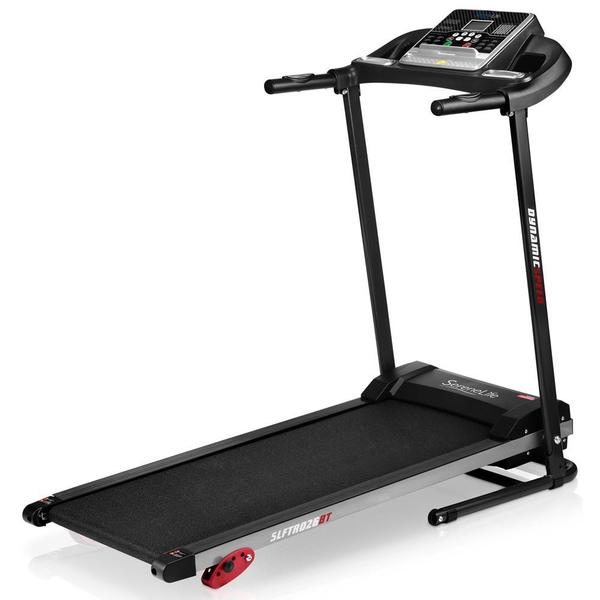 Foldable treadmill with LCD, preset programs, and Bluetooth for home workouts