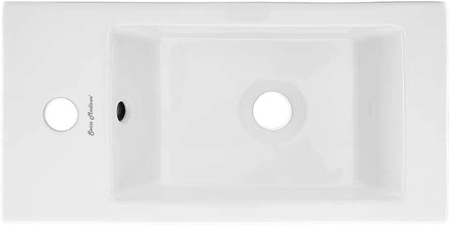 Voltaire 19.5 x 10 Rectangular Ceramic Wall Hung Sink with Left Side Faucet Mount