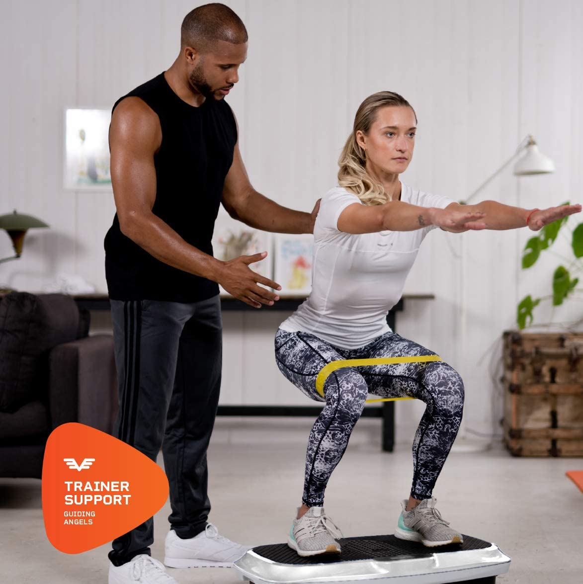 LifePro Waver Vibration Plate - Home Workout Machine with Loop Bands for Weight Loss & Toning in White