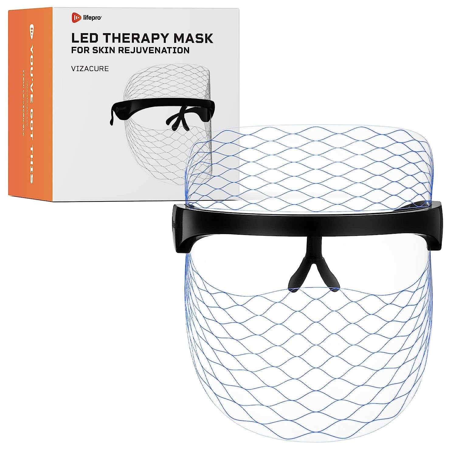 LifePro LED Face Mask Light Therapy - Led Facial Mask for LED Light Face Therapy - An LED Light Mask for Face & Neck Skincare - Truly Portable LED Light Therapy for Face Light Therapy