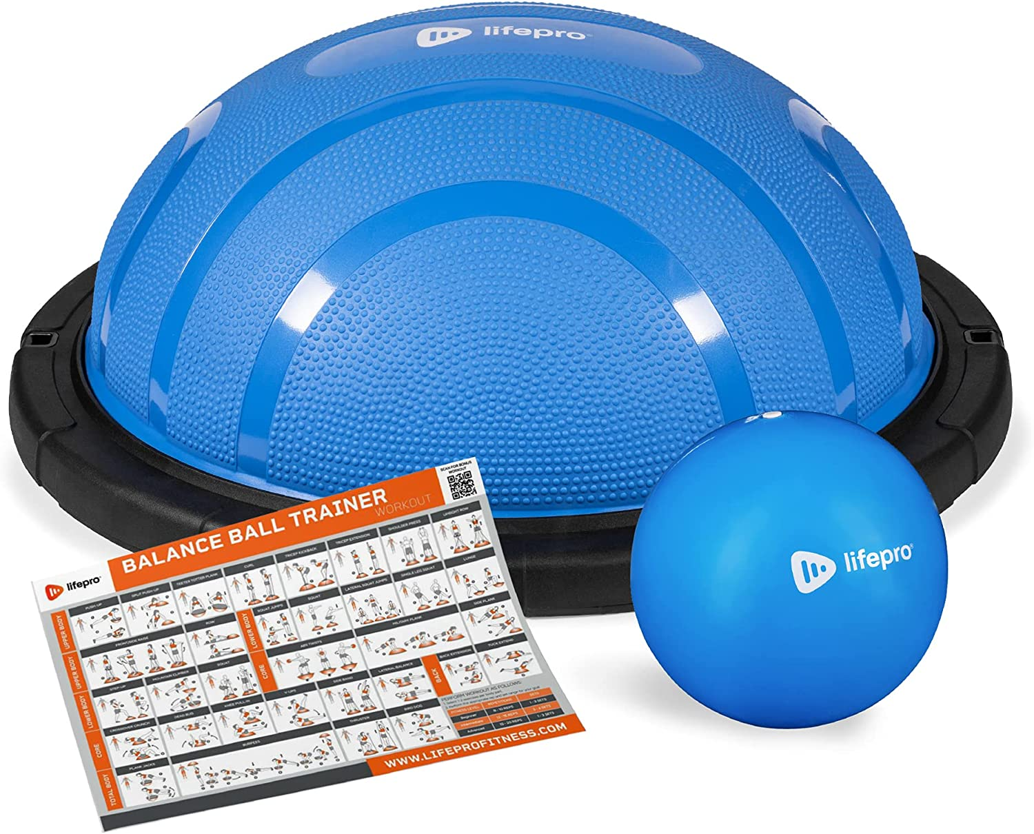 LifePro Half Exercise Ball Trainer - Balance Ball for Exercise - Balance Ball Trainer - Stability Ball for Exercise, Full Body Workout - Half Exercise Ball Balance Trainer for Physical Therapy