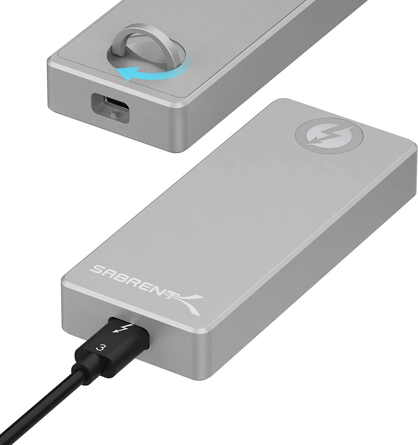 SABRENT Thunderbolt 3 Certified M.2 NVMe SSD Tool Free Solid Aluminum Enclosure (EC-T3NS)