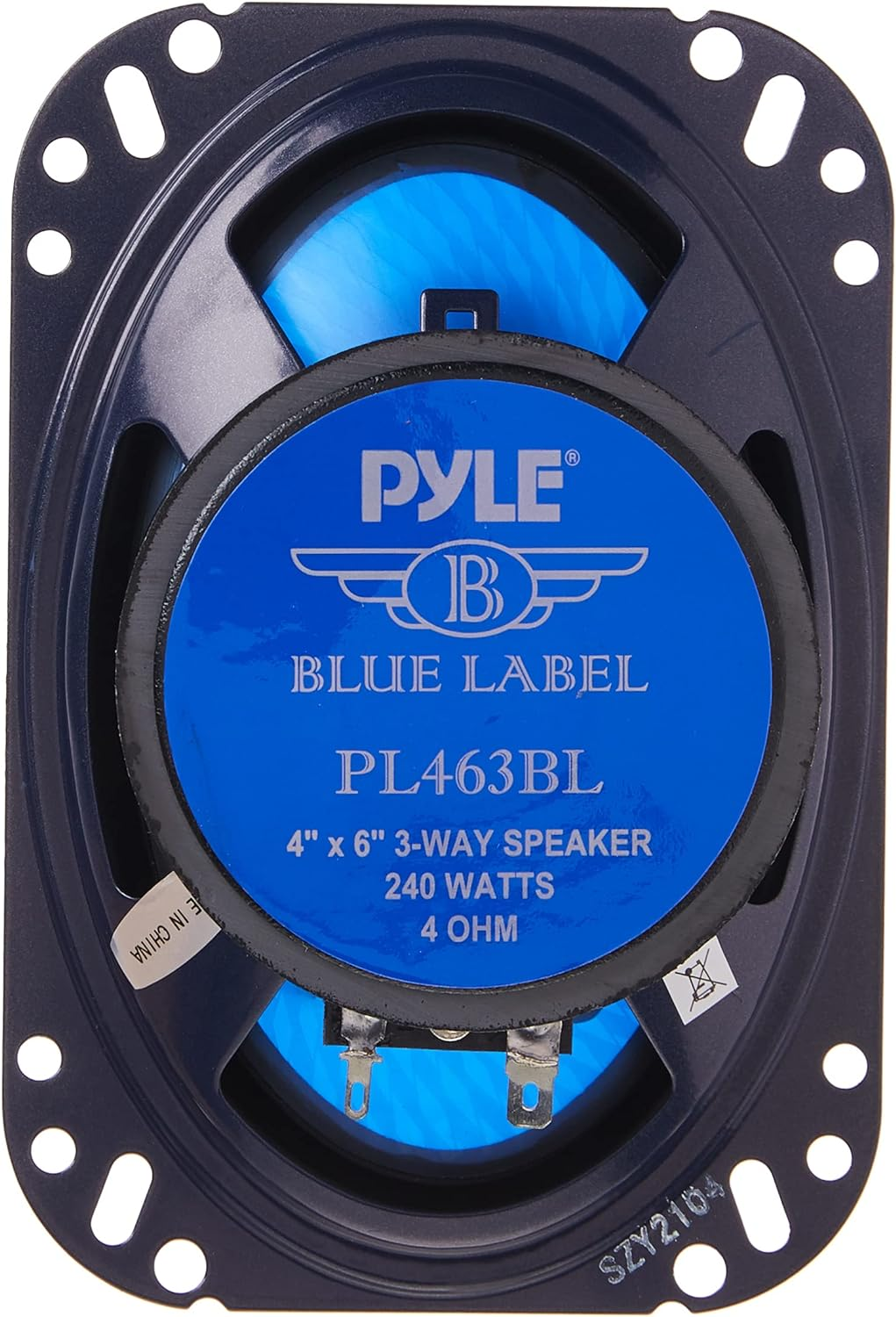 Pyle 4'' x 6'' Three Way Sound Speaker System - Pro Mid Range Triaxial Loud Audio 240 Watt per Pair w/ 4 Ohm Impedance and 3/4'' Piezo Tweeter for Car Component Stereo PL463BL