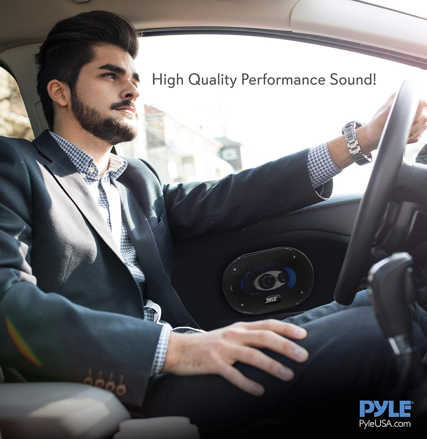 Pyle 4'' x 6'' Three Way Sound Speaker System - Pro Mid Range Triaxial Loud Audio 240 Watt per Pair w/ 4 Ohm Impedance and 3/4'' Piezo Tweeter for Car Component Stereo PL463BL