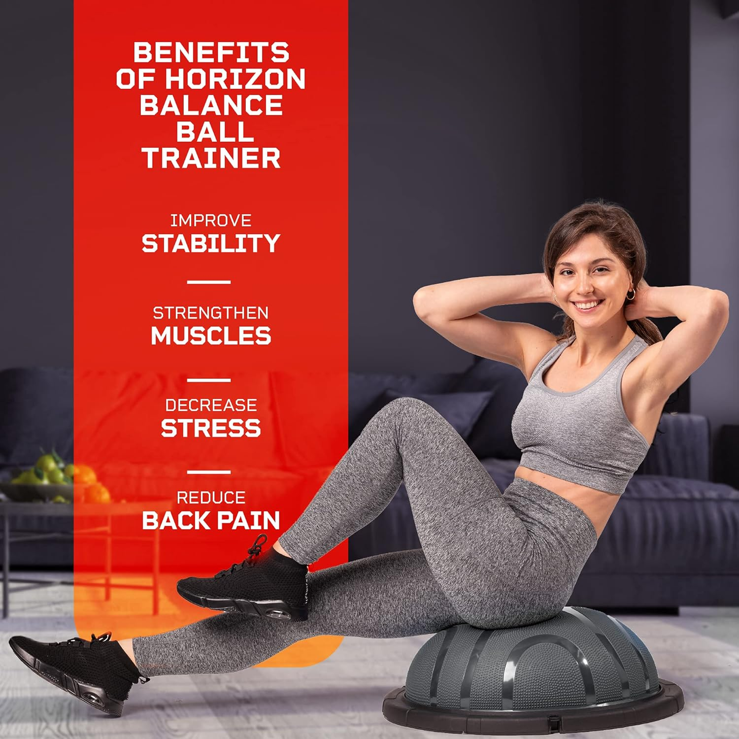 LifePro Half Exercise Ball Trainer - Balance Ball for Exercise - Balance Ball Trainer - Stability Ball for Exercise, Full Body Workout - Half Exercise Ball Balance Trainer for Physical Therapy