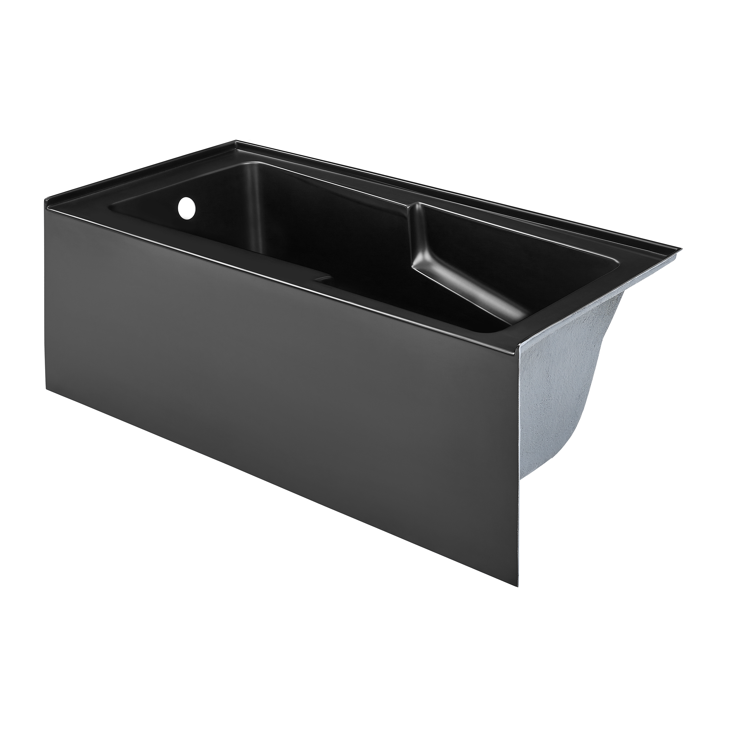 Voltaire 60" x 30" Left-Hand Drain Alcove Bathtub with Apron in Matte Black