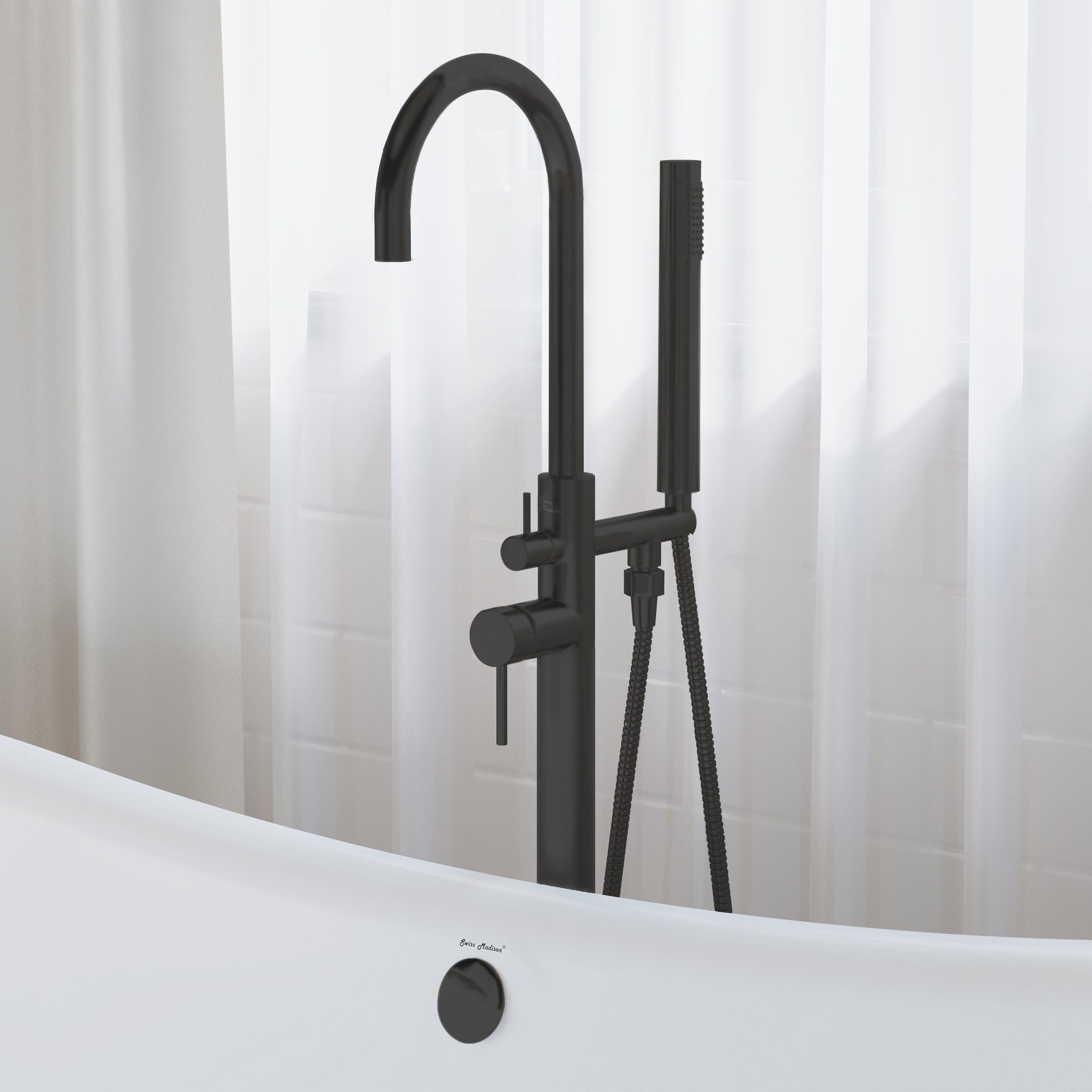 Ivy Freestanding Bathtub Faucet in Matte Black