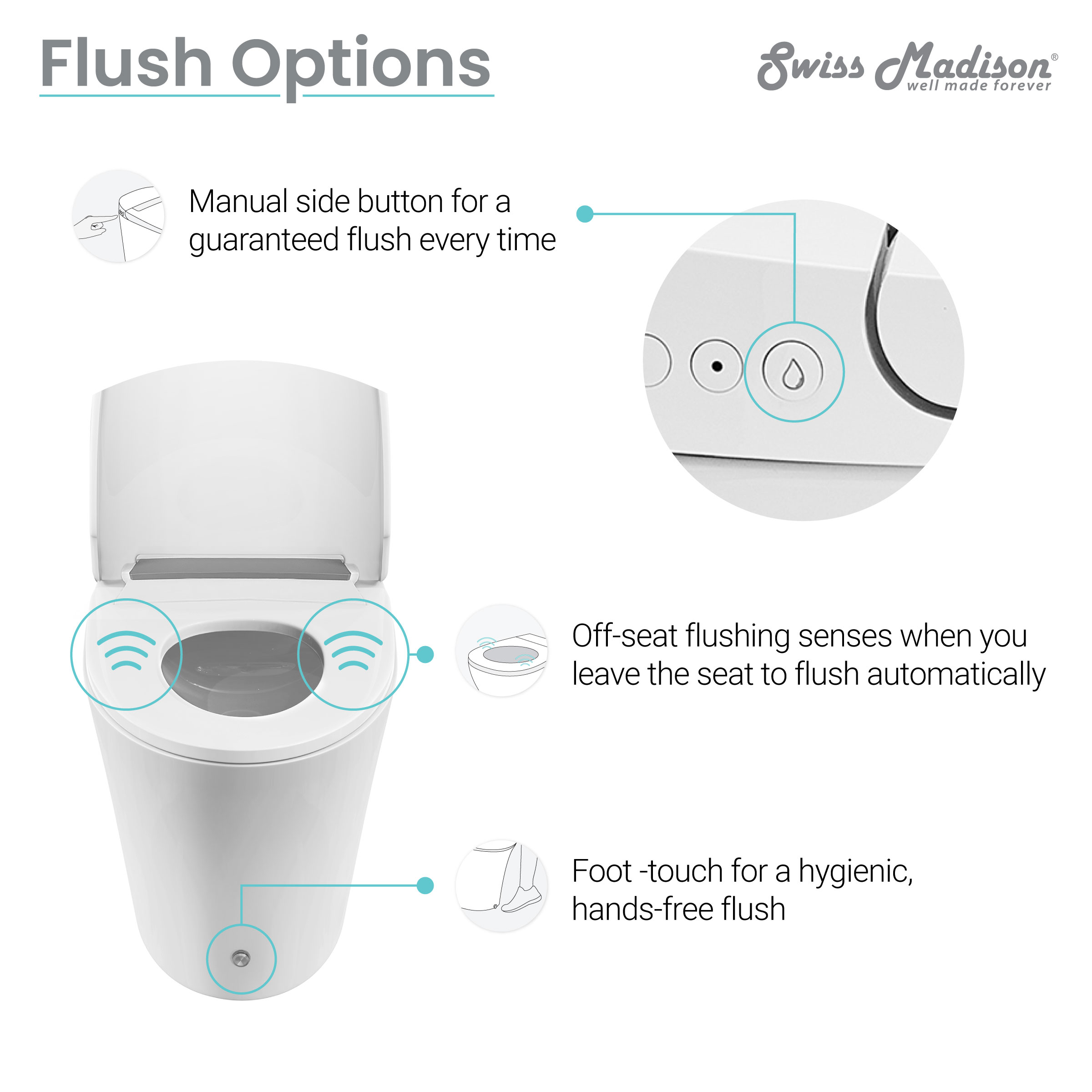 Hugo Smart Tankless Elongated Toilet, Touchless Vortexâ¢ Dual-Flush 1.1/1.6 gpf