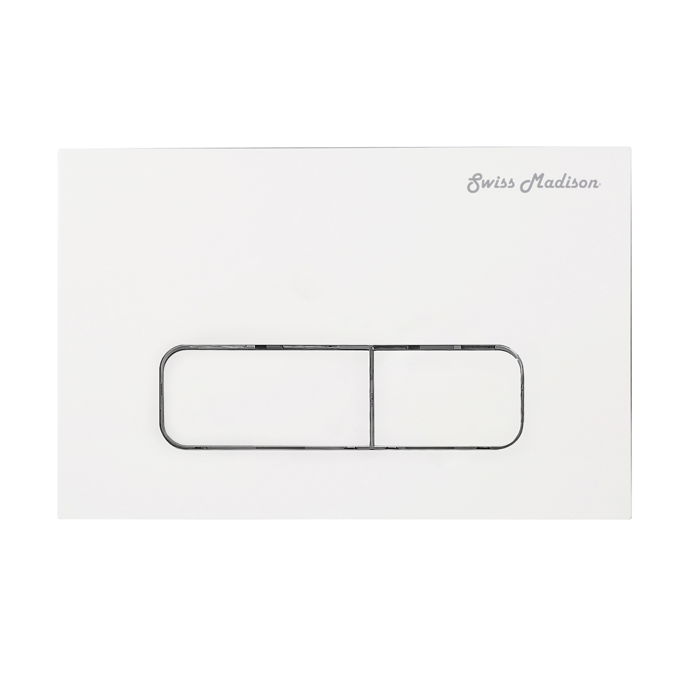 Wall Mount Dual Flush Actuator Plate with Rectangle Push Buttons in White