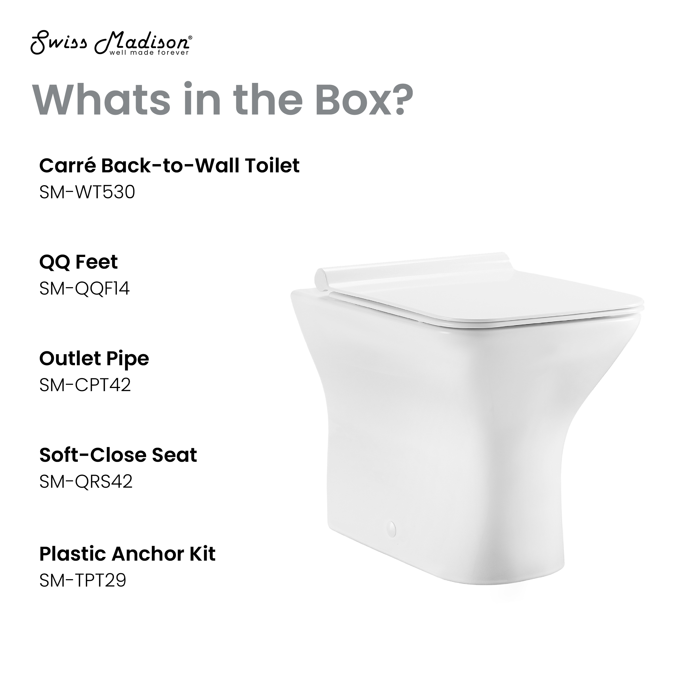 Carre Back-To-Wall Square Toilet Bowl