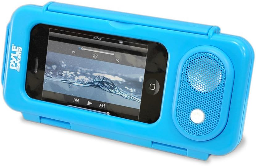 Pyle PWPS63BL Surf Sound Waterproof Portable Speaker Case for iPod, MP3 Player and Smartphone, Blue