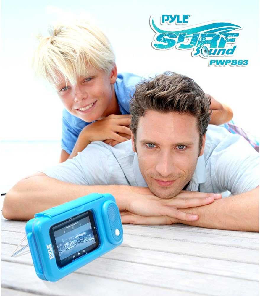 Pyle PWPS63BL Surf Sound Waterproof Portable Speaker Case for iPod, MP3 Player and Smartphone, Blue