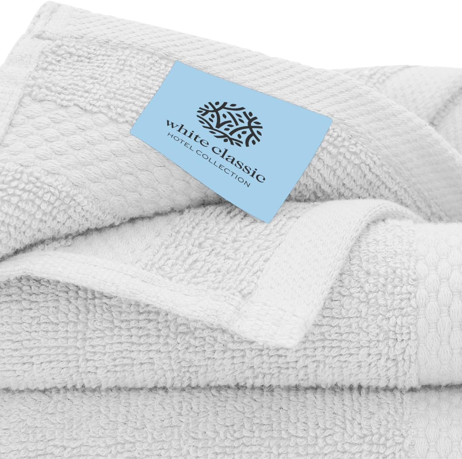 White Classic Luxury Aqua Bath Towel Set - Hotel Soft Cotton 2/Bath 2/Hand 4/Wash - 8 Piece