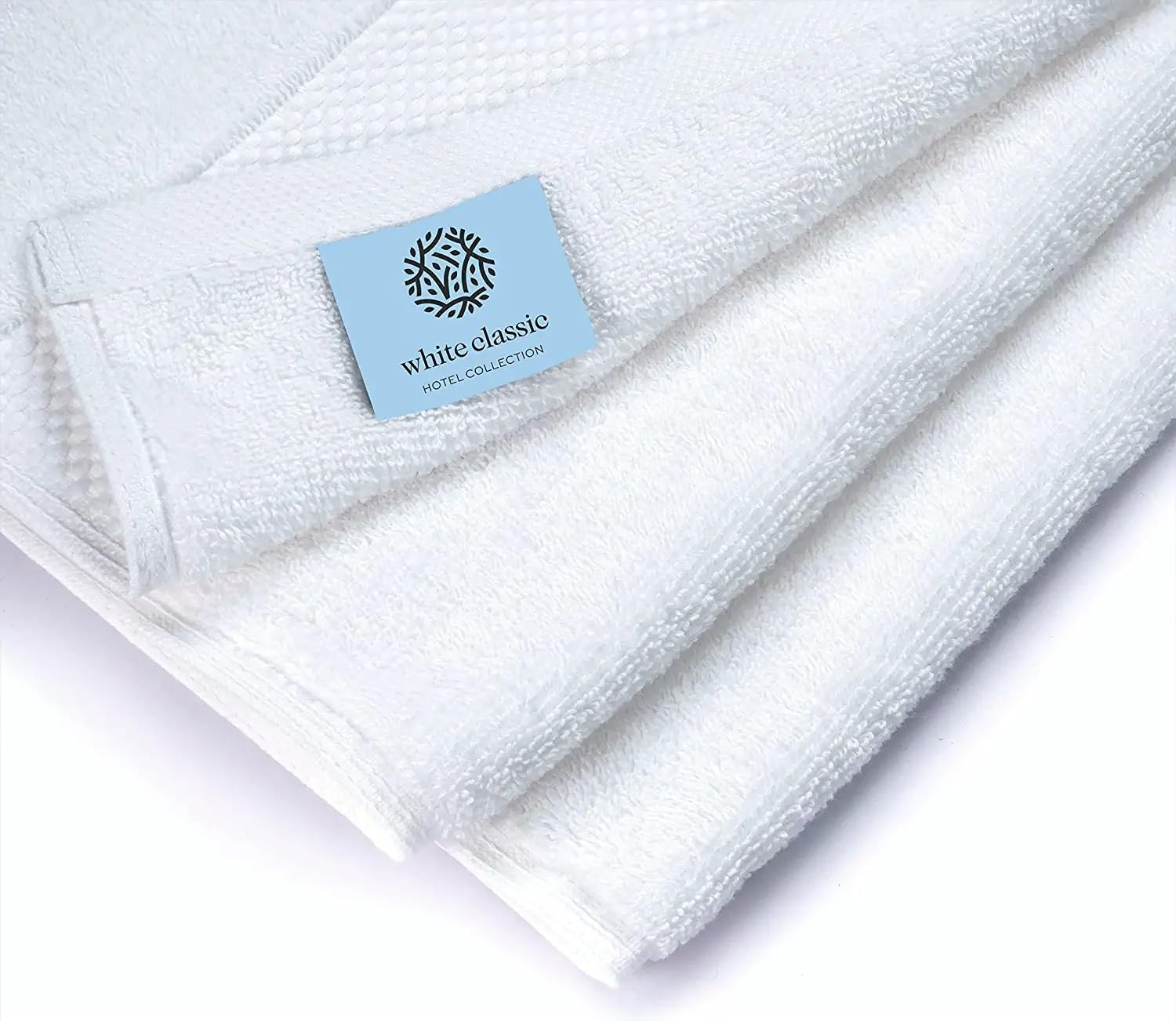 White Classic Luxury Aqua Bath Towel Set - Hotel Soft Cotton 2/Bath 2/Hand 4/Wash - 8 Piece