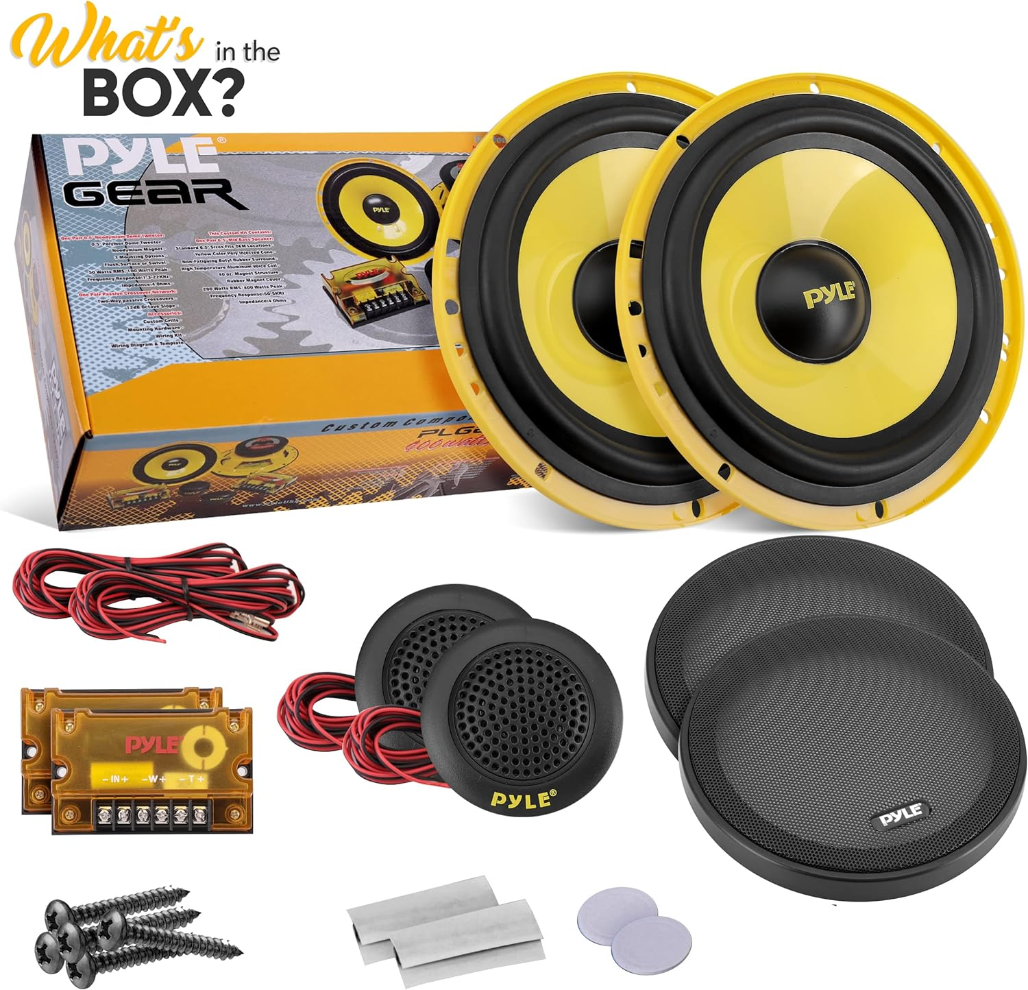 2-Way Custom Component Speaker System - 6.5” 400 Watt Component with Electroplated Steel Basket, Butyl Rubber Surround & 40 Oz Magnet Structure - Wire Installation Hardware Set Included - Pyle PLG6C