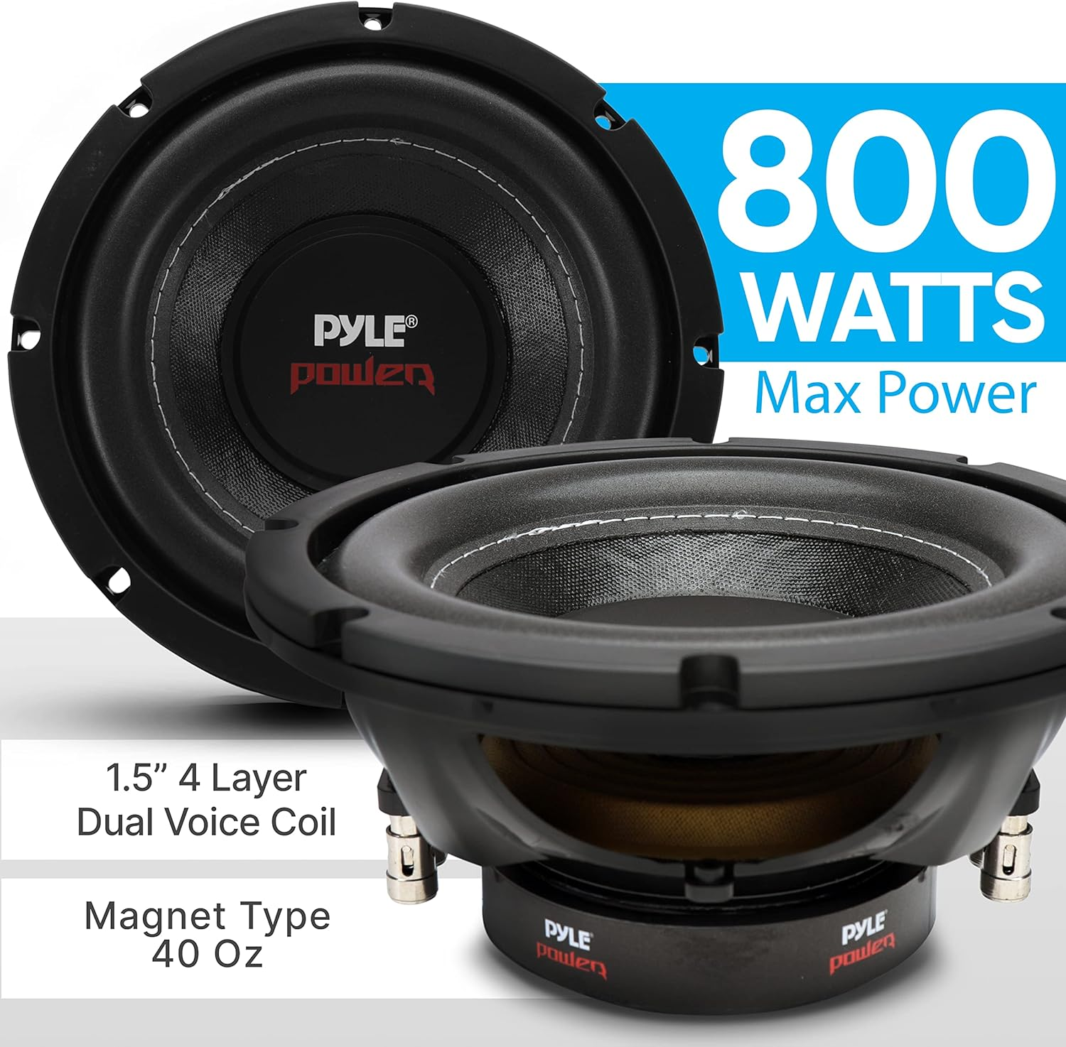 6" Car Audio Speaker Subwoofer - 300 Watt High Power Bass Surround Sound Stereo Subwoofer Speaker System w/ Molded P.P. Cone, 86 dB, 4Ohm, 40 oz Magnet,1 inch KAPTON Voice Coil - Pyramid PW677X