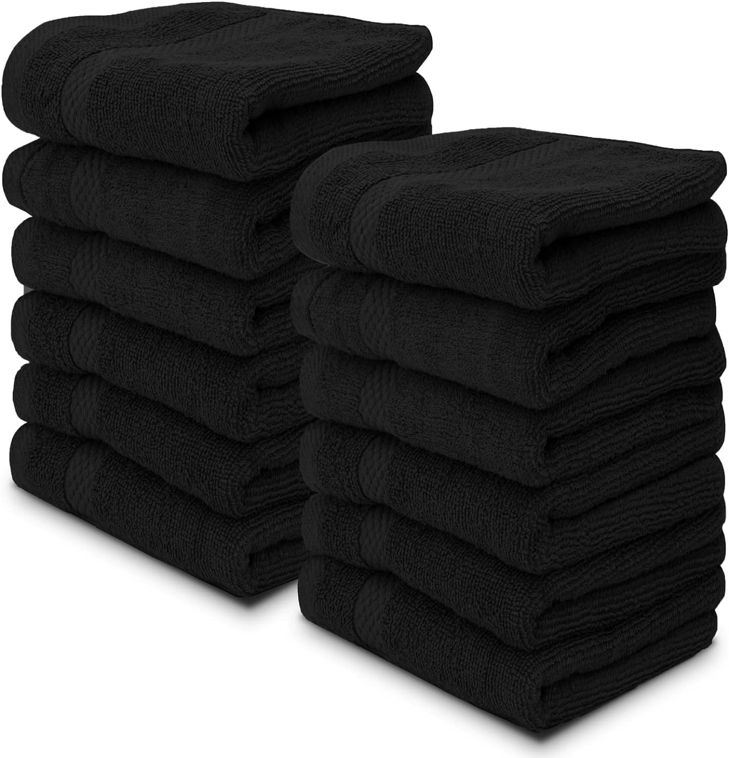 White Classic Luxury Cotton 12 Pc Washcloth Set, Hotel Style Small Bath Towel and Face Cloth 13x13, Multicolor Soft Plush Washcloth Pack of 12, Thick High Absorbent Wash Clothes, Face Towels