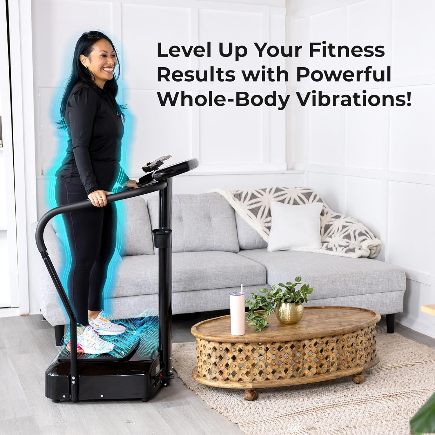 Lifepro Vibration Plate Exercise Machine with Handles, Vibrating Plate Exercise Machine, Vibration Platform Machines, Vibration Plate Lymphatic Drainage, Handles Help with Balance