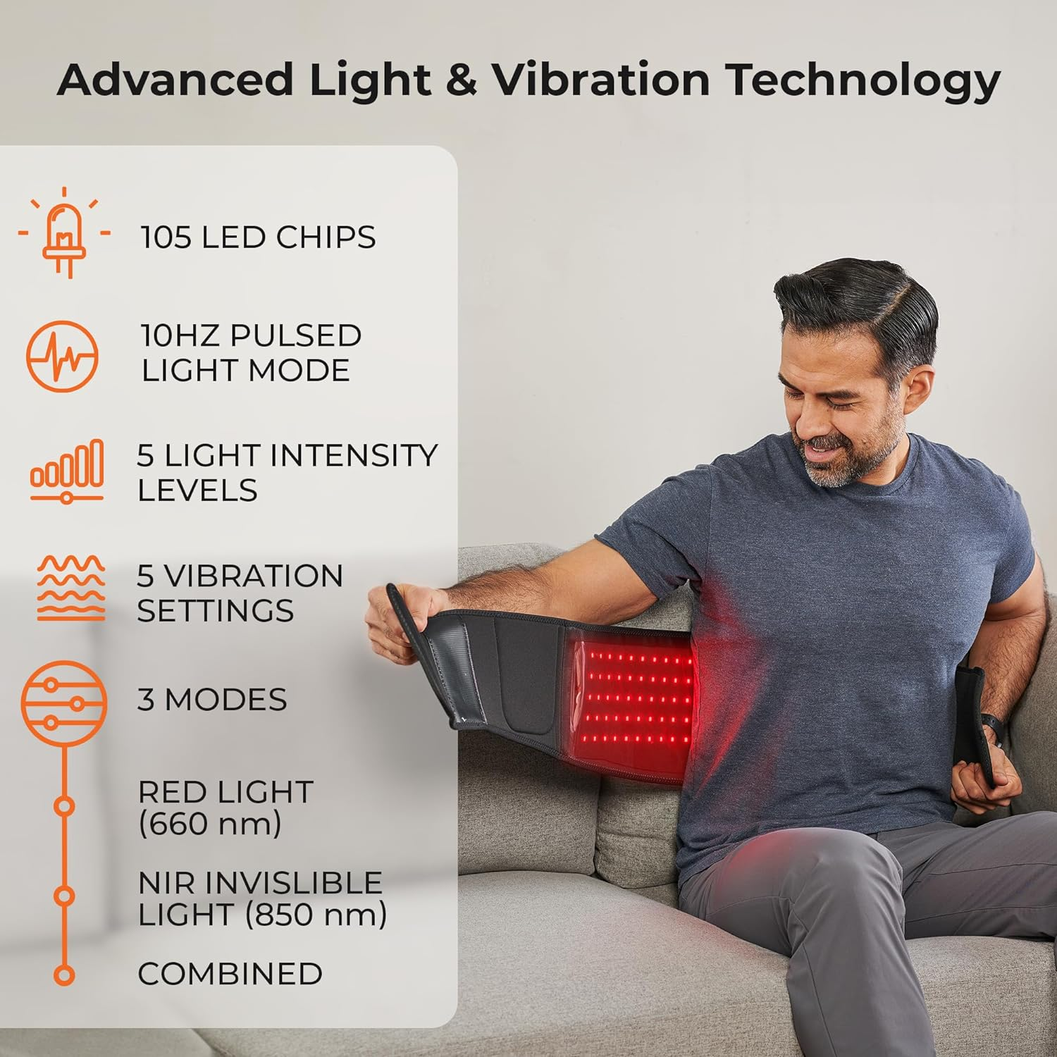 Lifepro Red Light Therapy Belt - Near Infrared Light Therapy & Red Light Therapy for Muscle, Elbow Joint & Back - Infrared Therapy or Infrared Light Therapy