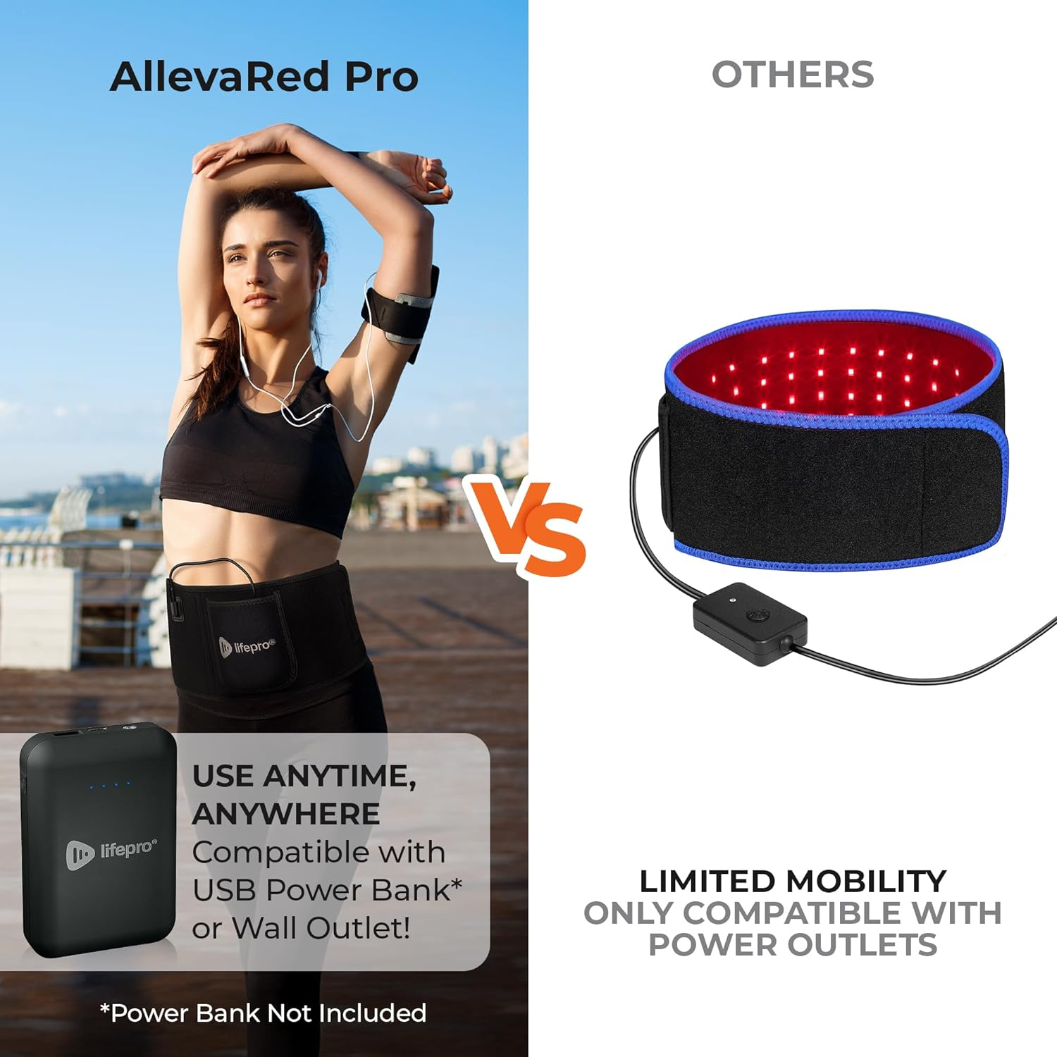 Lifepro Red Light Therapy Belt - Near Infrared Light Therapy & Red Light Therapy for Muscle, Elbow Joint & Back - Infrared Therapy or Infrared Light Therapy