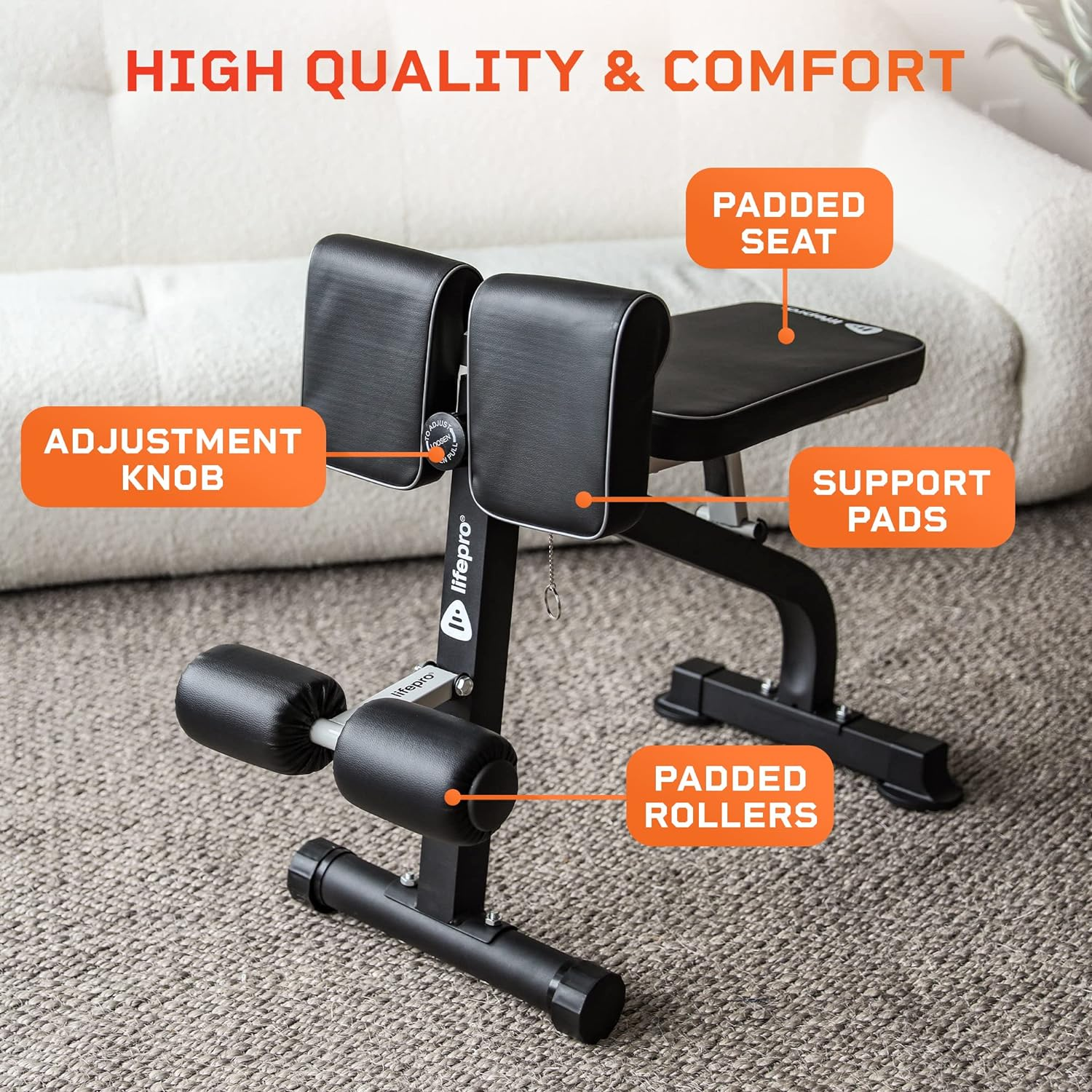 Lifepro Foldable Roman Chair Hyperextension Bench & Dip Station - Multi-Purpose Workout Chair & Back Extension Bench for Upper Body, Lower Body, & Core Strength Training